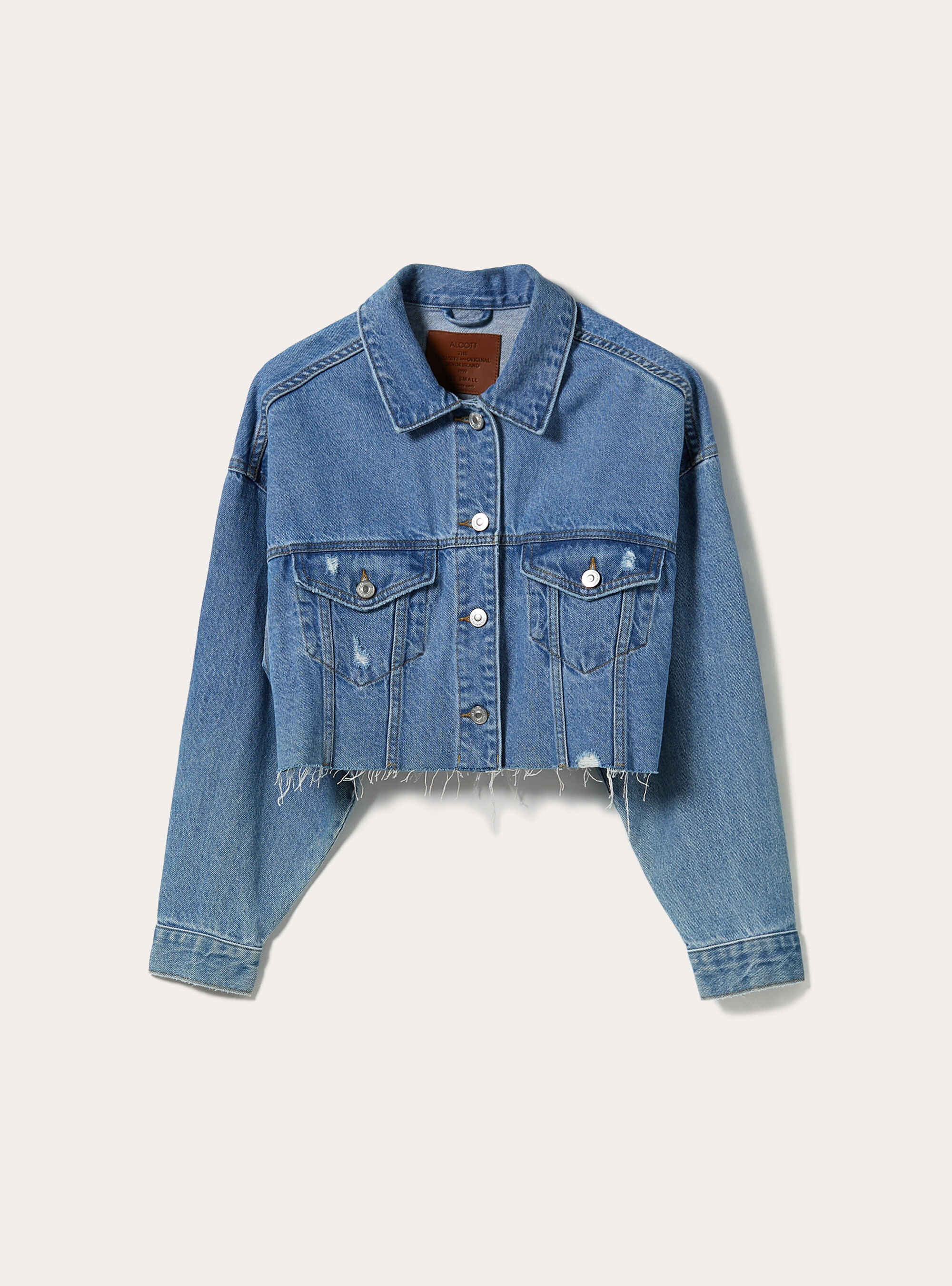 Giubbotto denim cropped store