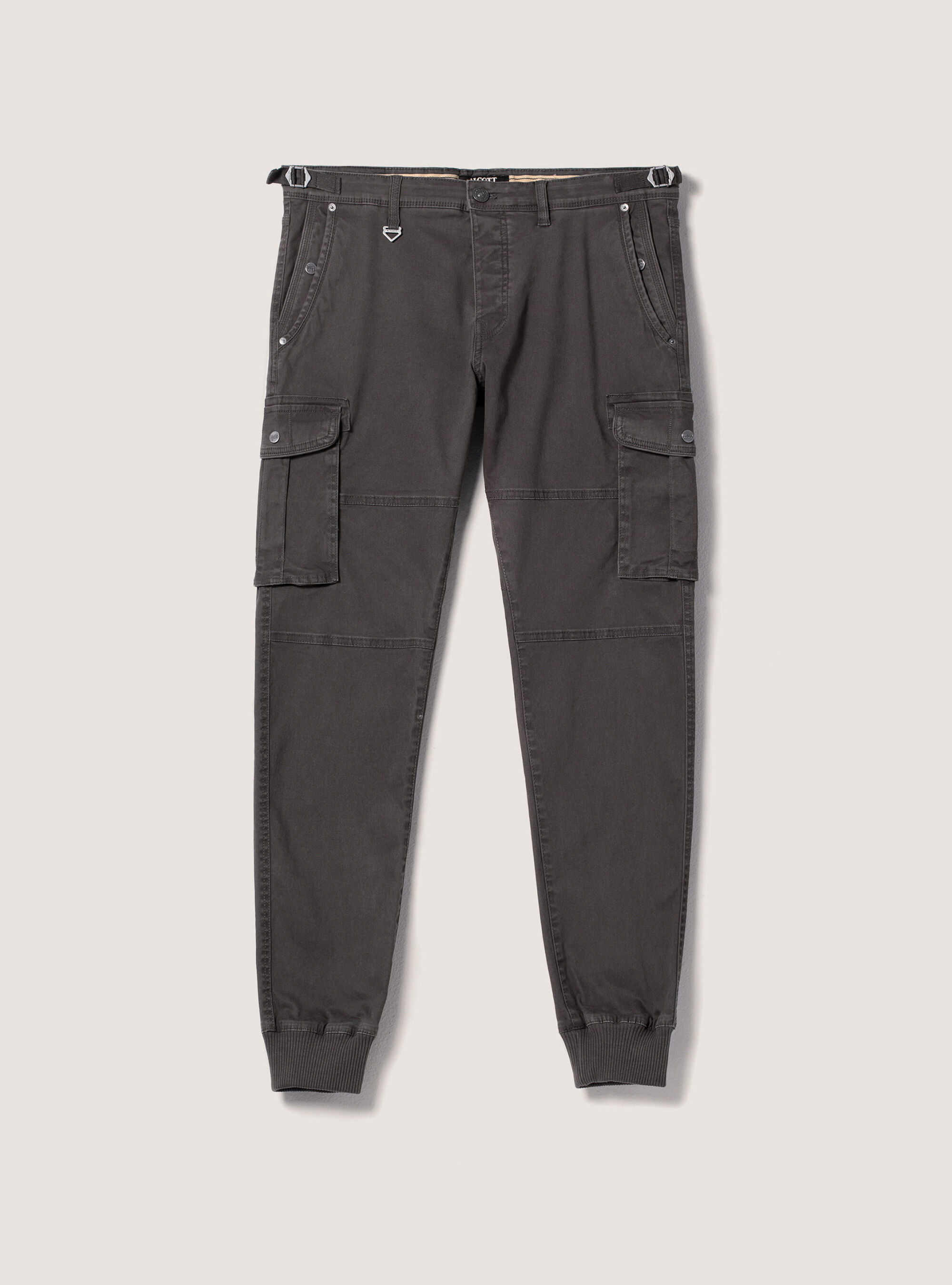 Pantalon cargo en coton avec bande &eacute;lastique, GY1 GREY DARK
