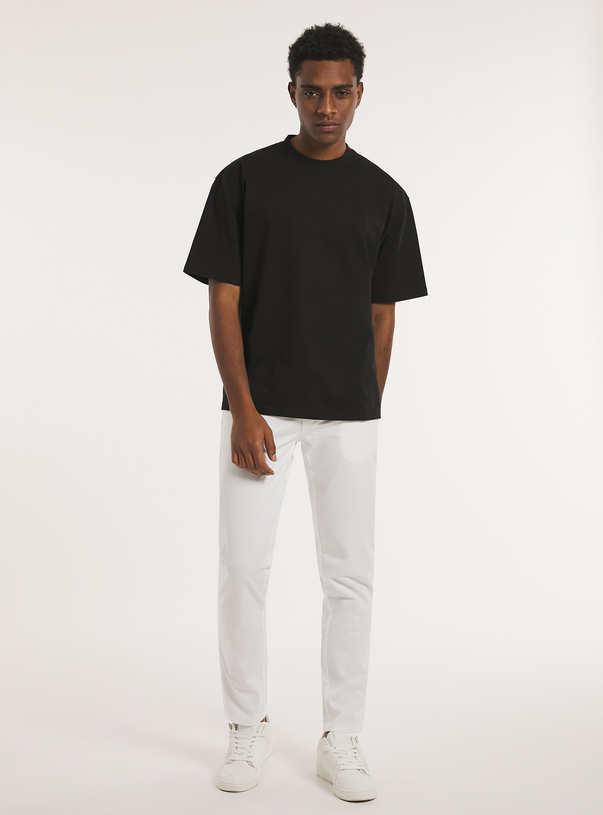 Pantal&oacute;n chino ajustado de sarga el&aacute;stica, WH1 OFF WHITE