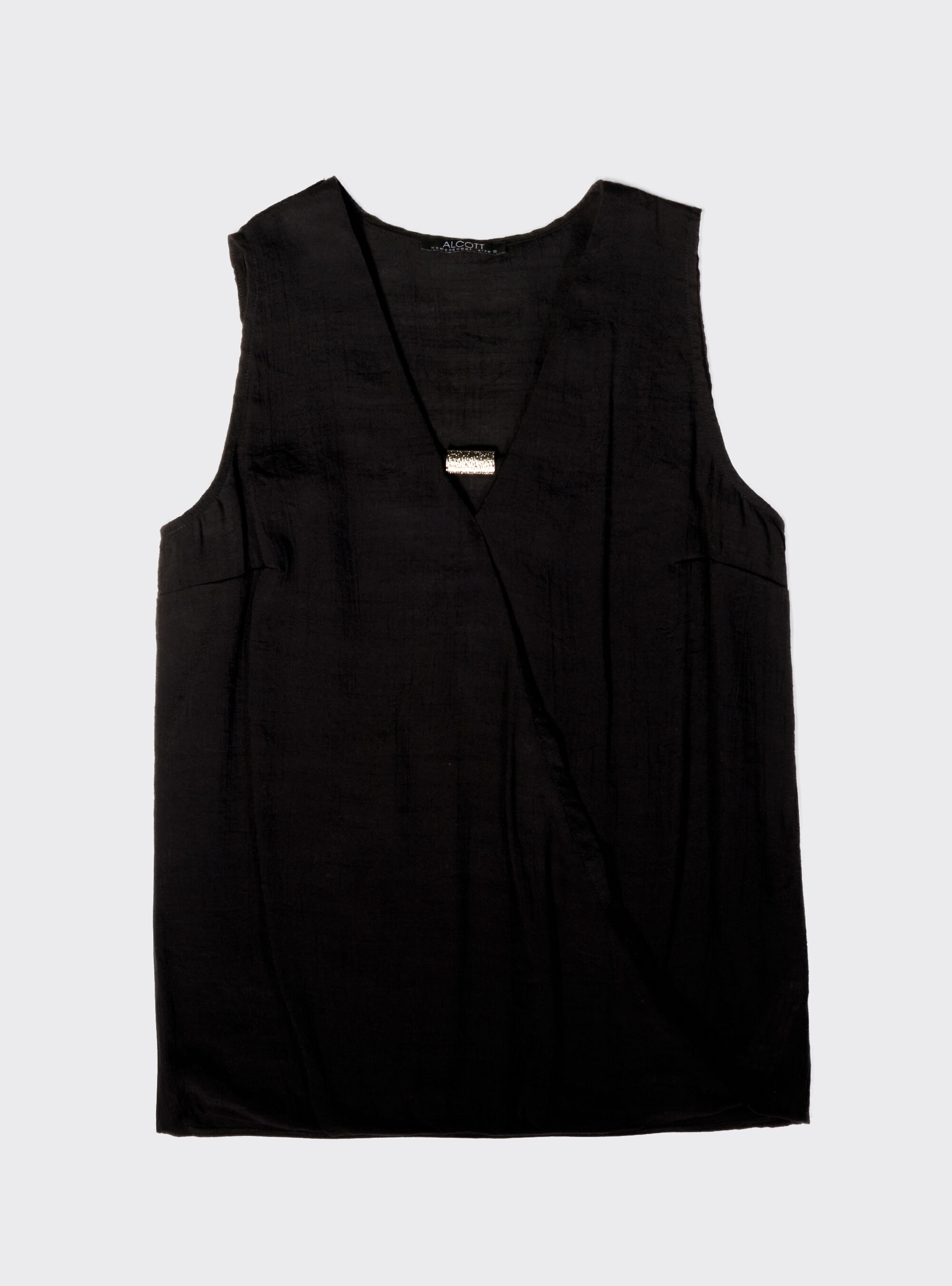 Blusa con gioiello, BLACK