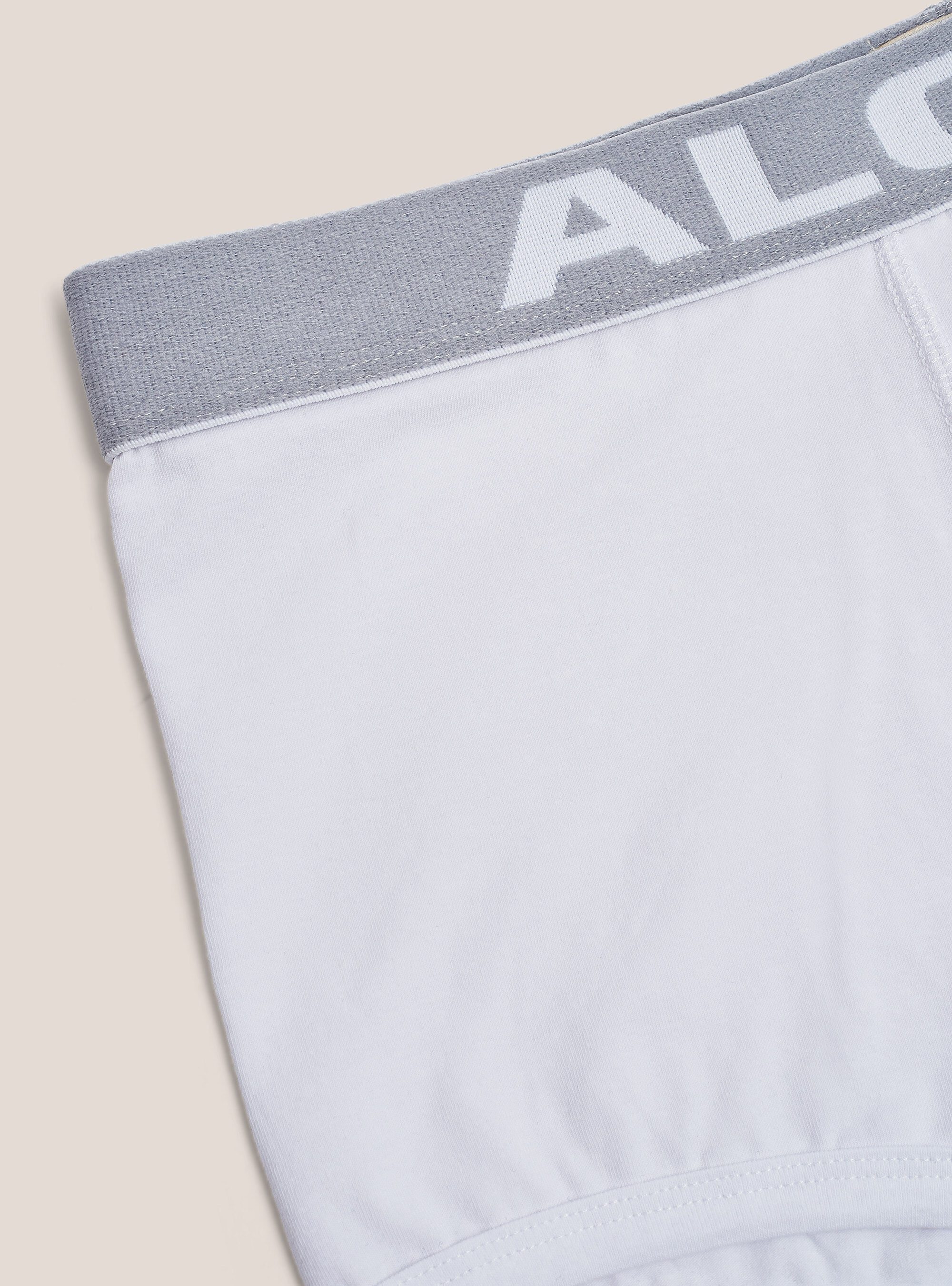 Stretch cotton boxer shorts with logo, WHITE