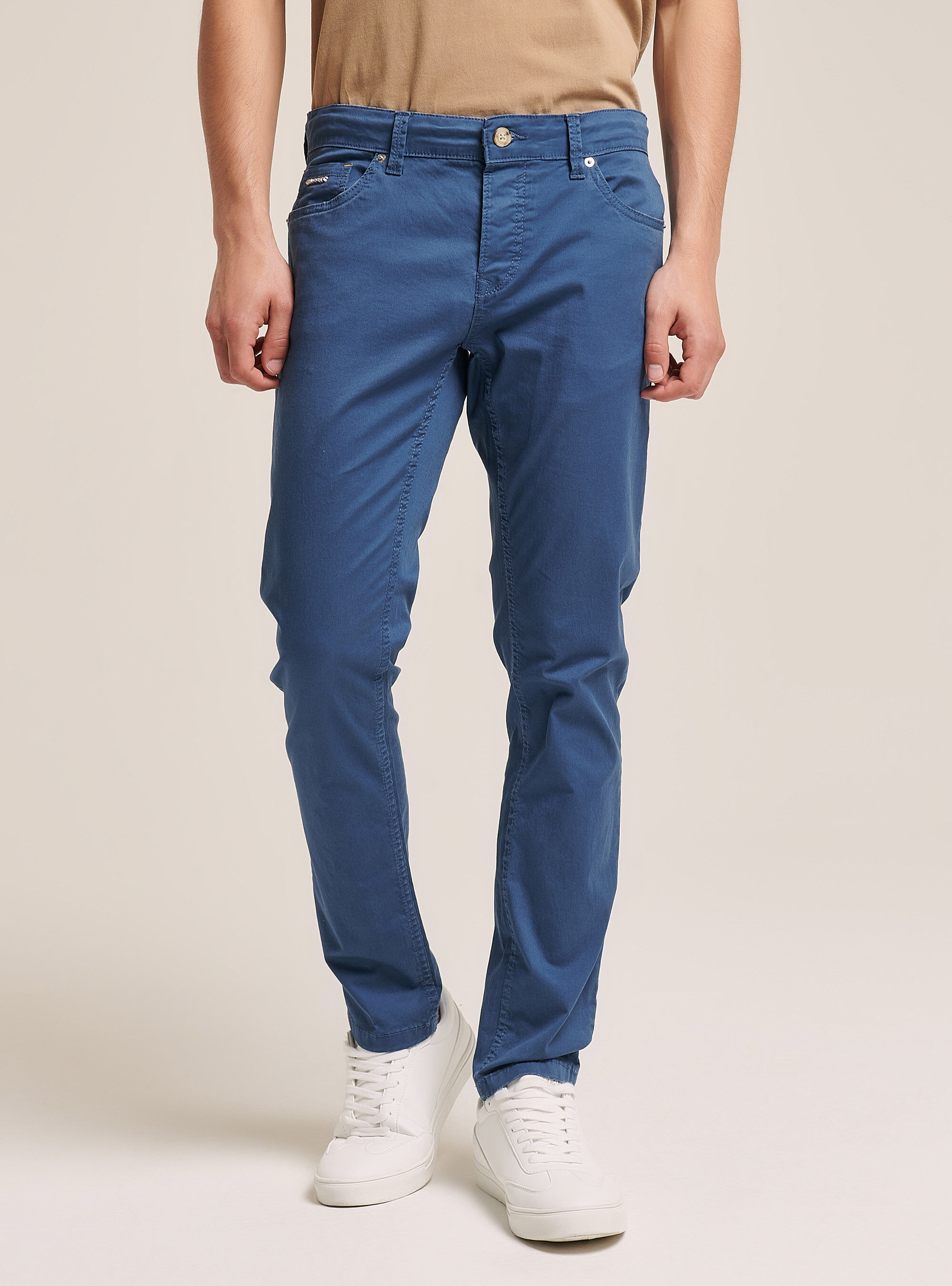 Skinny fit stretch twill trousers