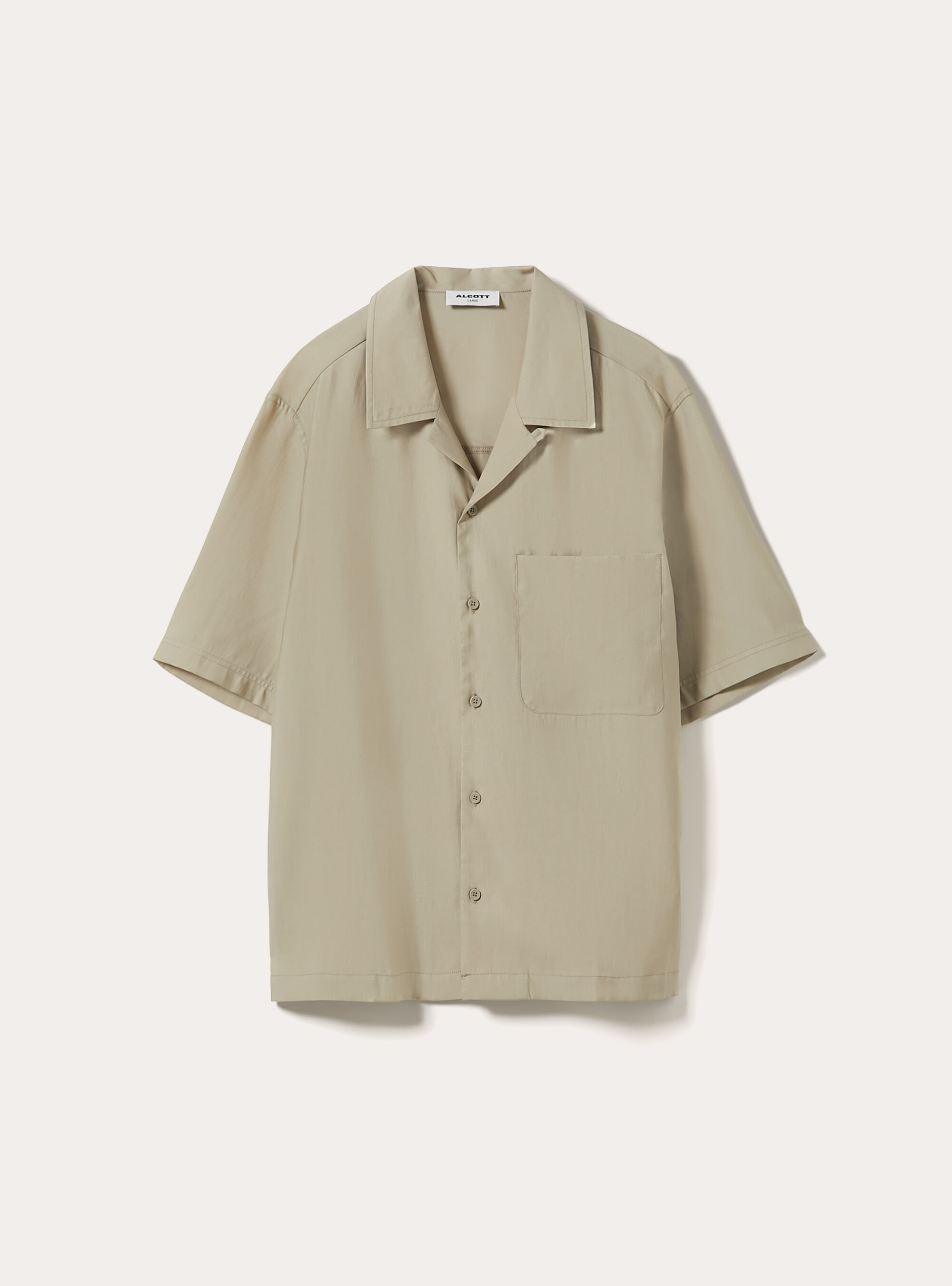Short Sleeve Fluid Shirt, BG2 BEIGE MEDIUM