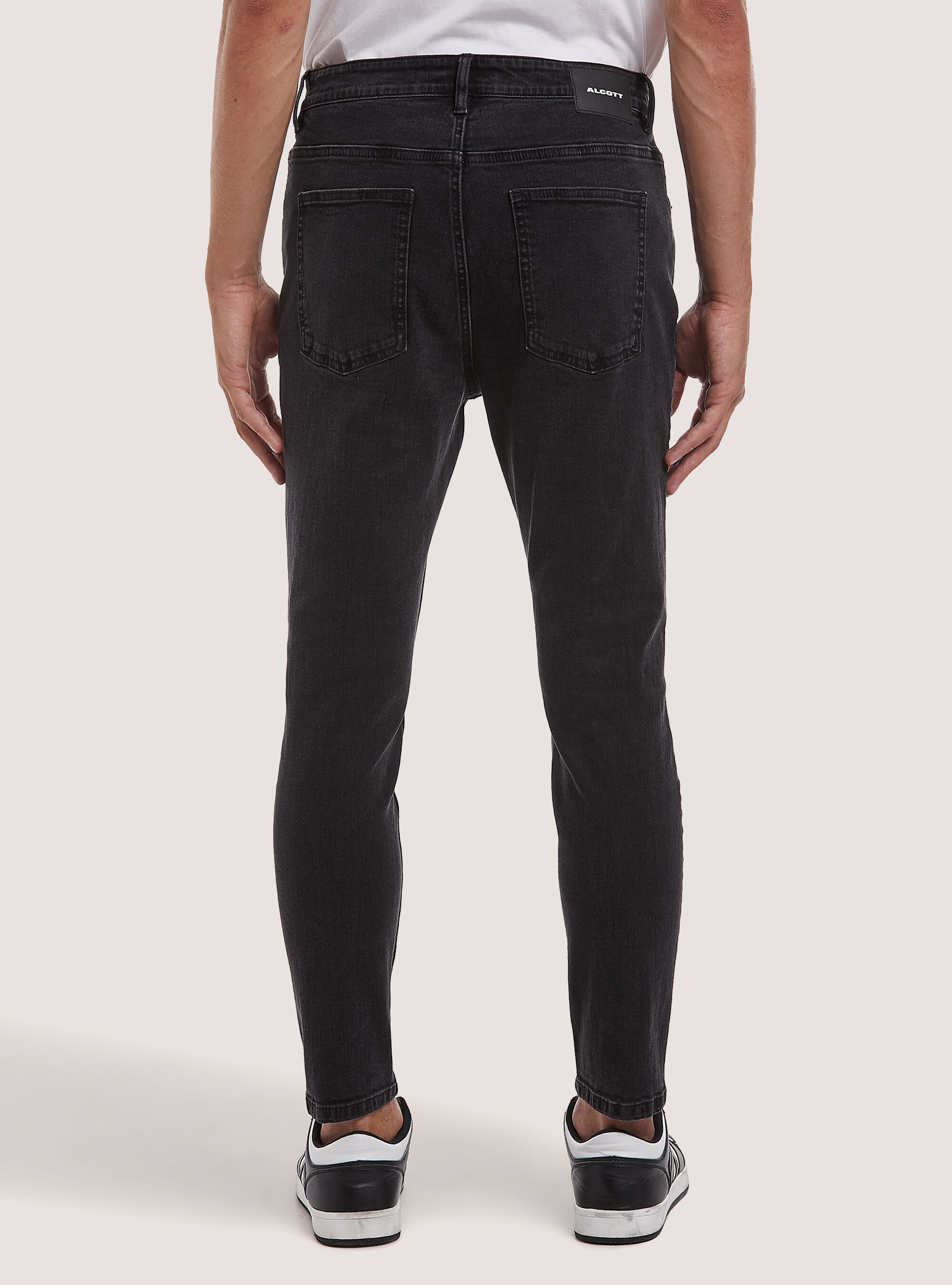 Pantalones vaqueros Stretch denim carrot fit, D000 BLACK