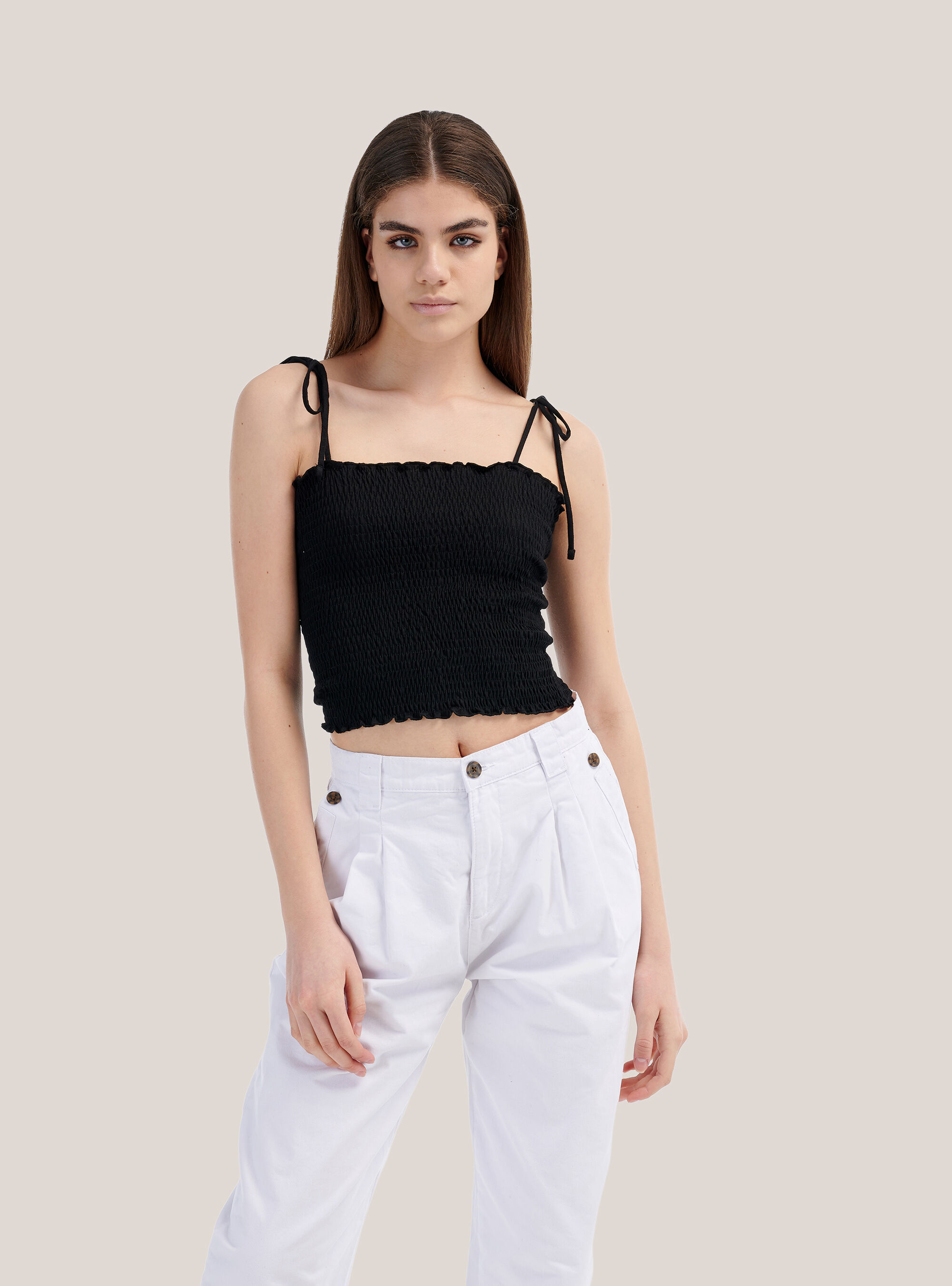 Cropped top, BLACK