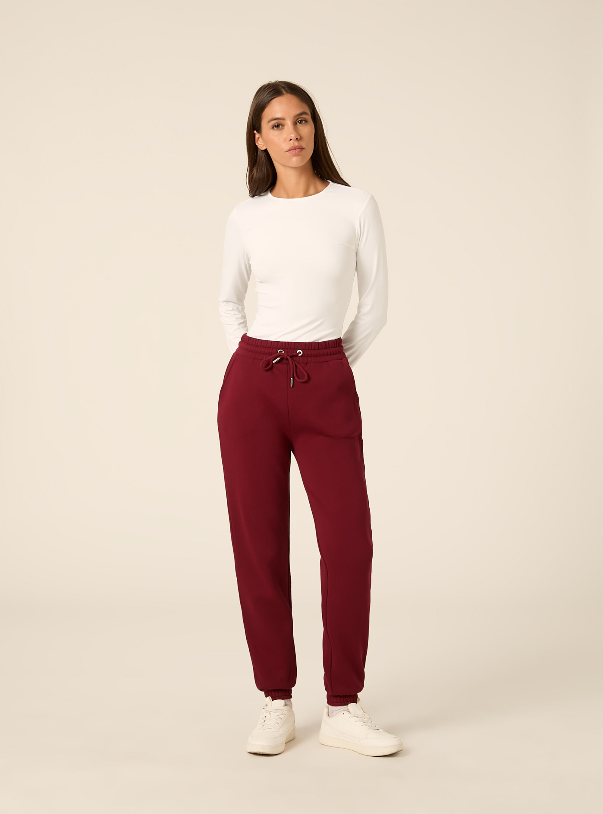 Jogger basic tinta unita, BO1 BORDEAUX DARK