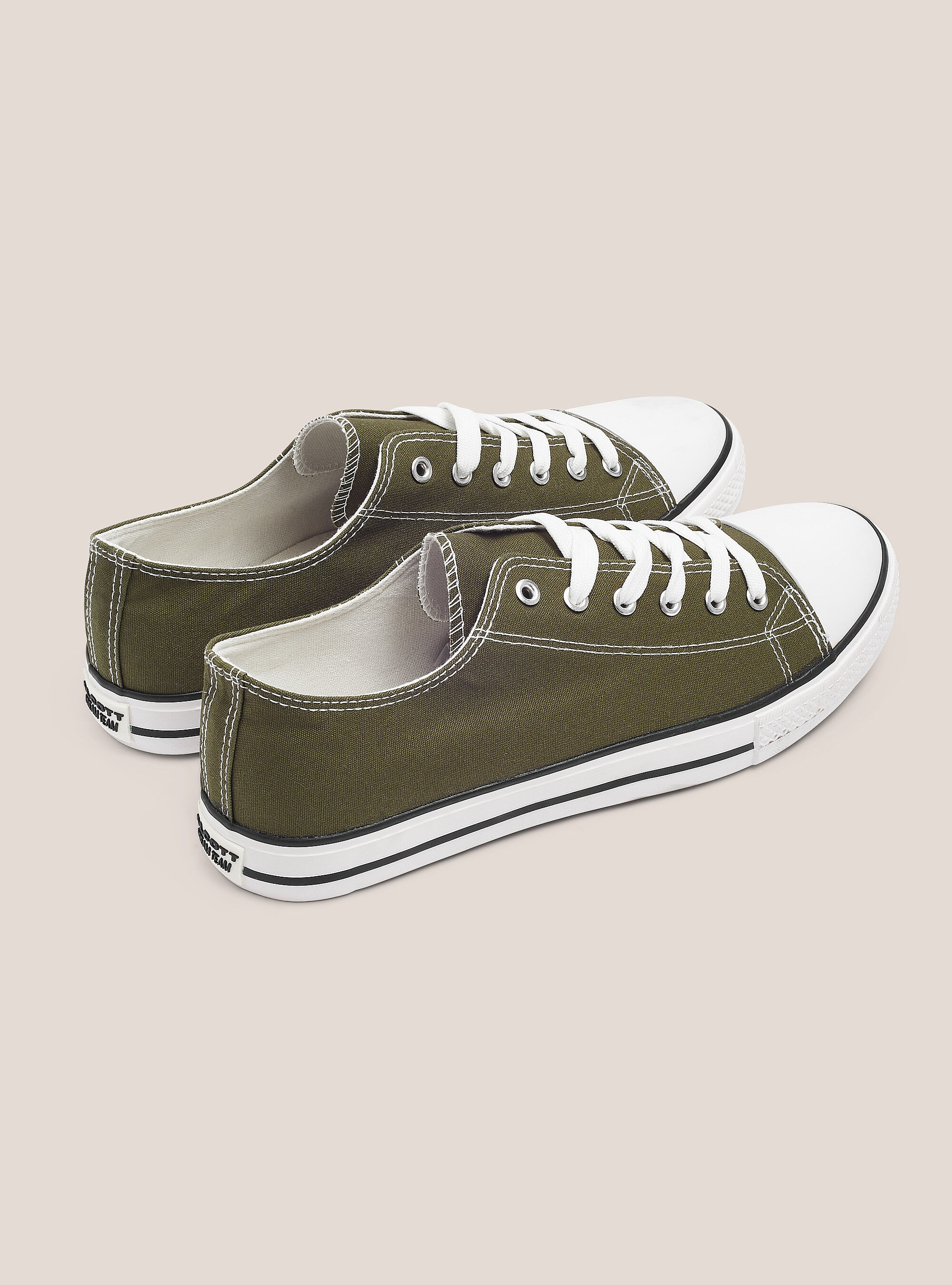 Low trainers in light fabric, C5587 KAKY