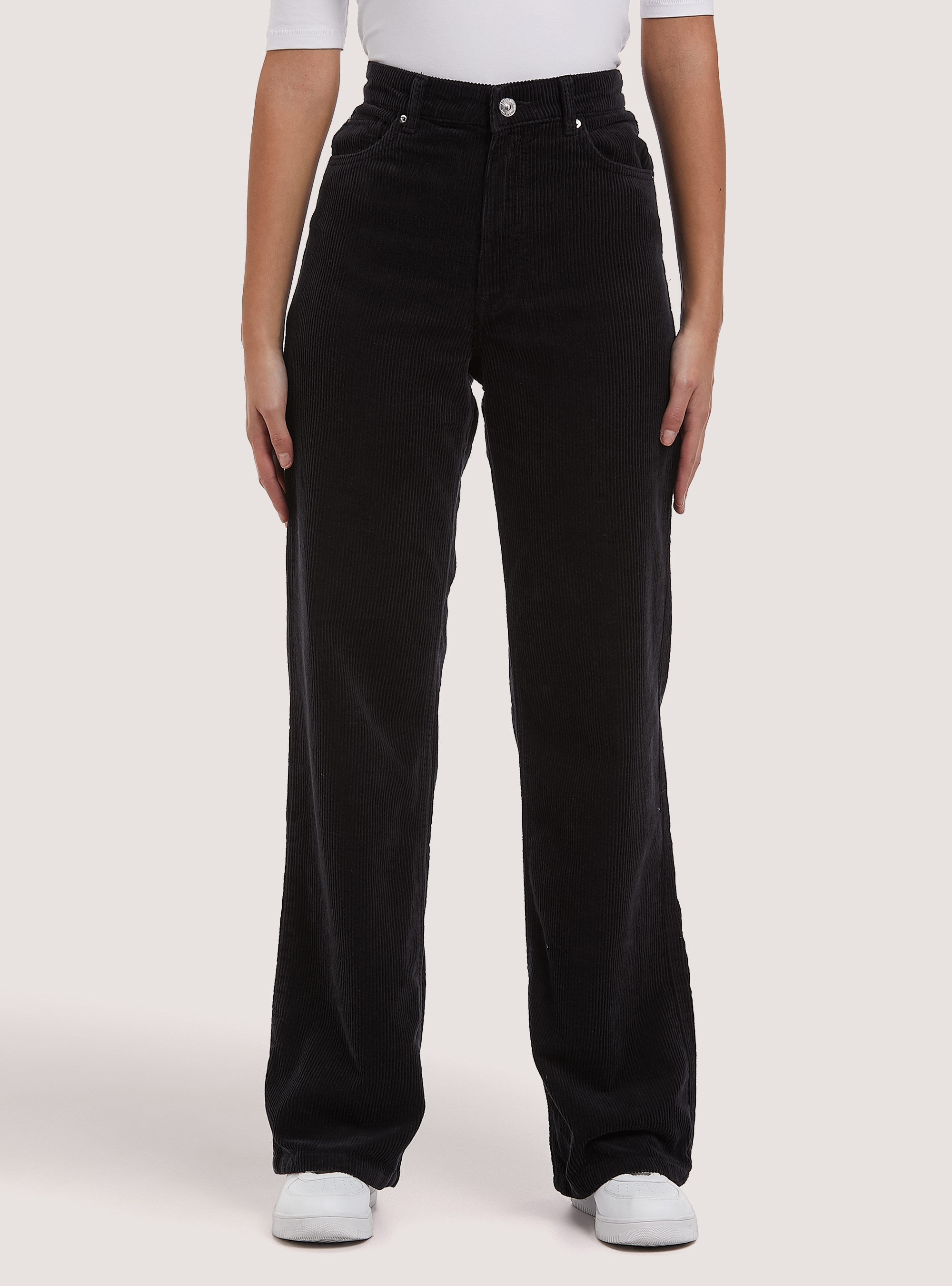Pantaloni wide leg in vellutto