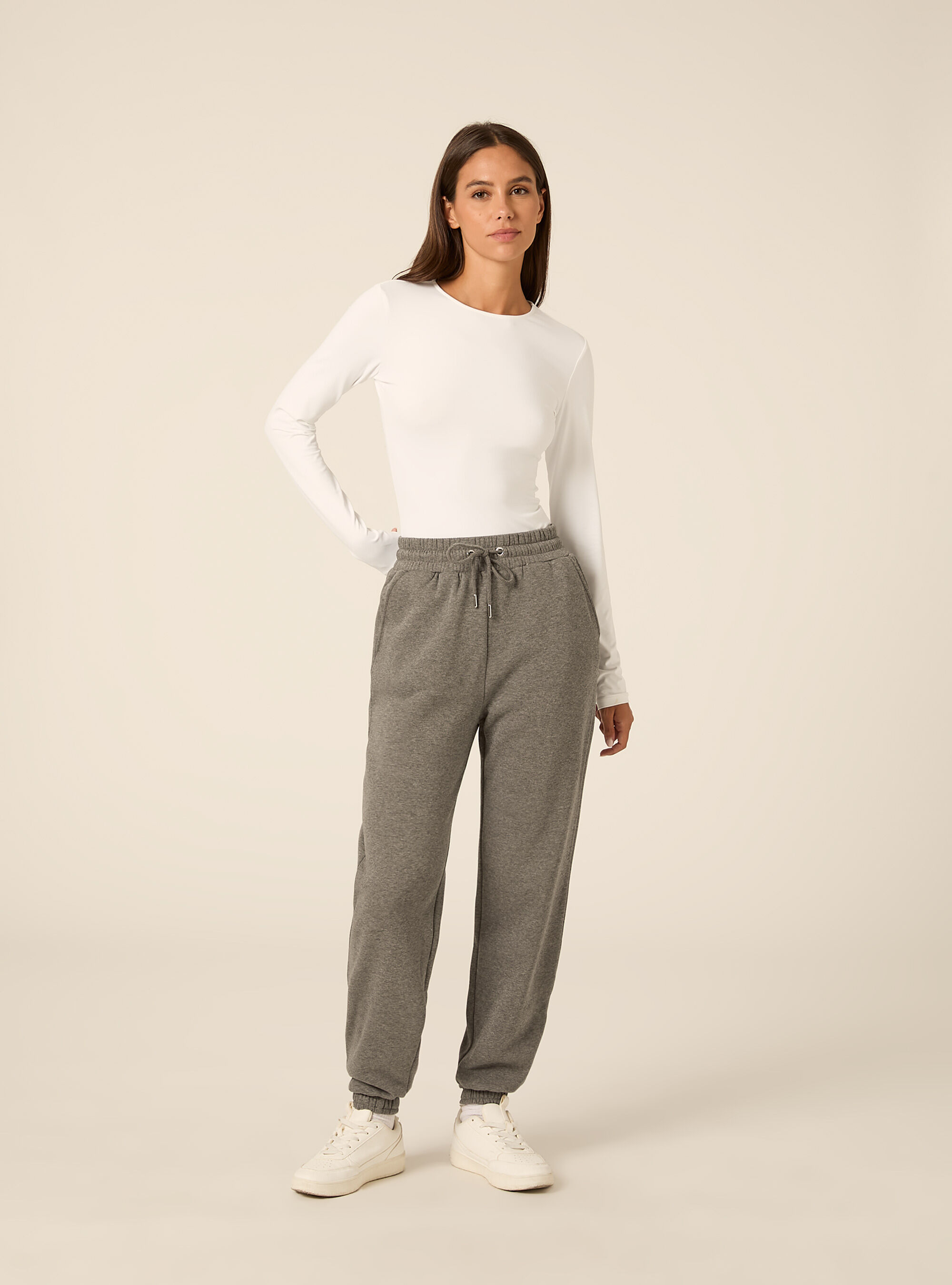 Jogger basic tinta unita, MGY1 GREY MEL DARK