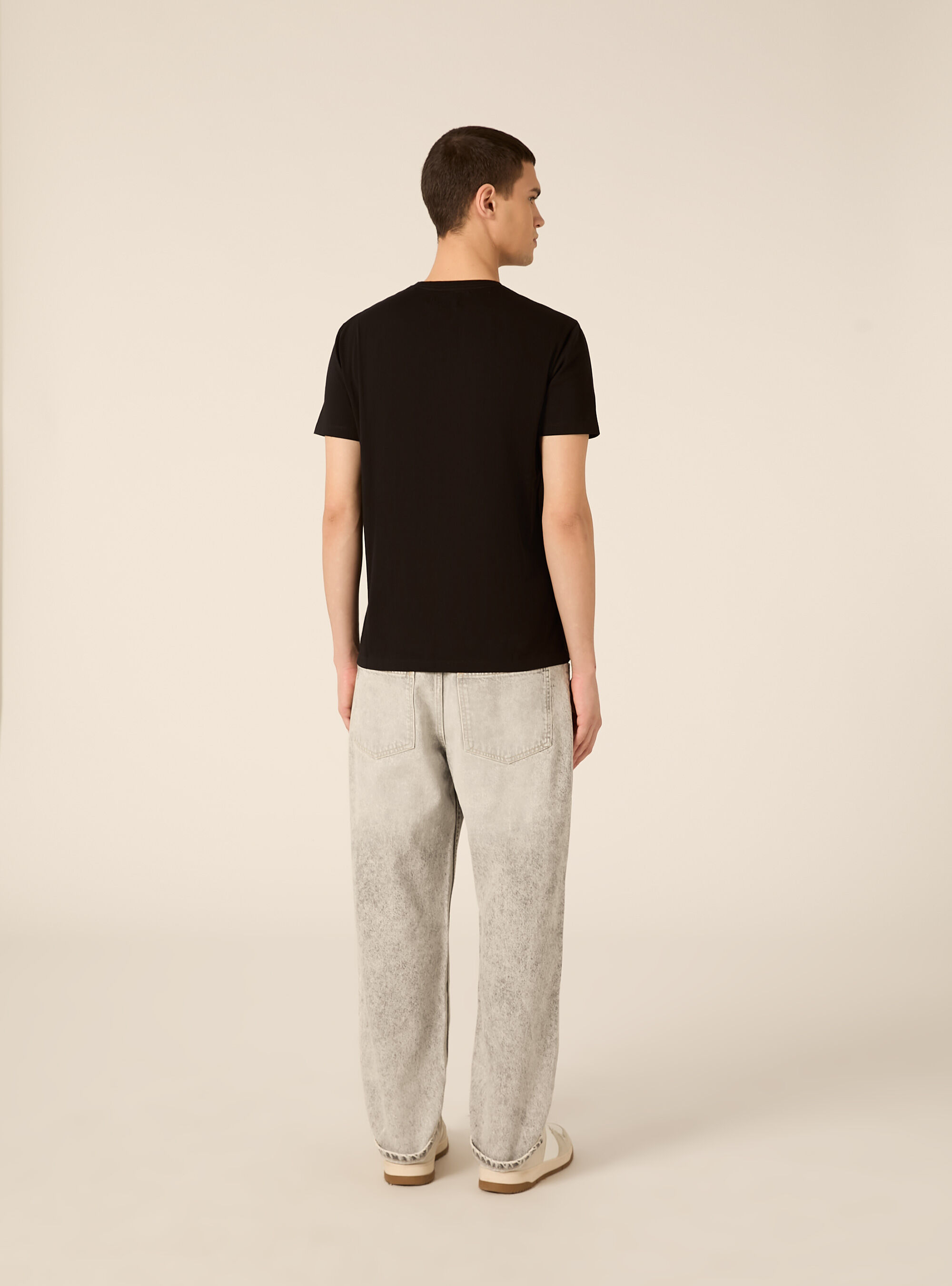 T-shirt basica in cotone supima, BK1 BLACK