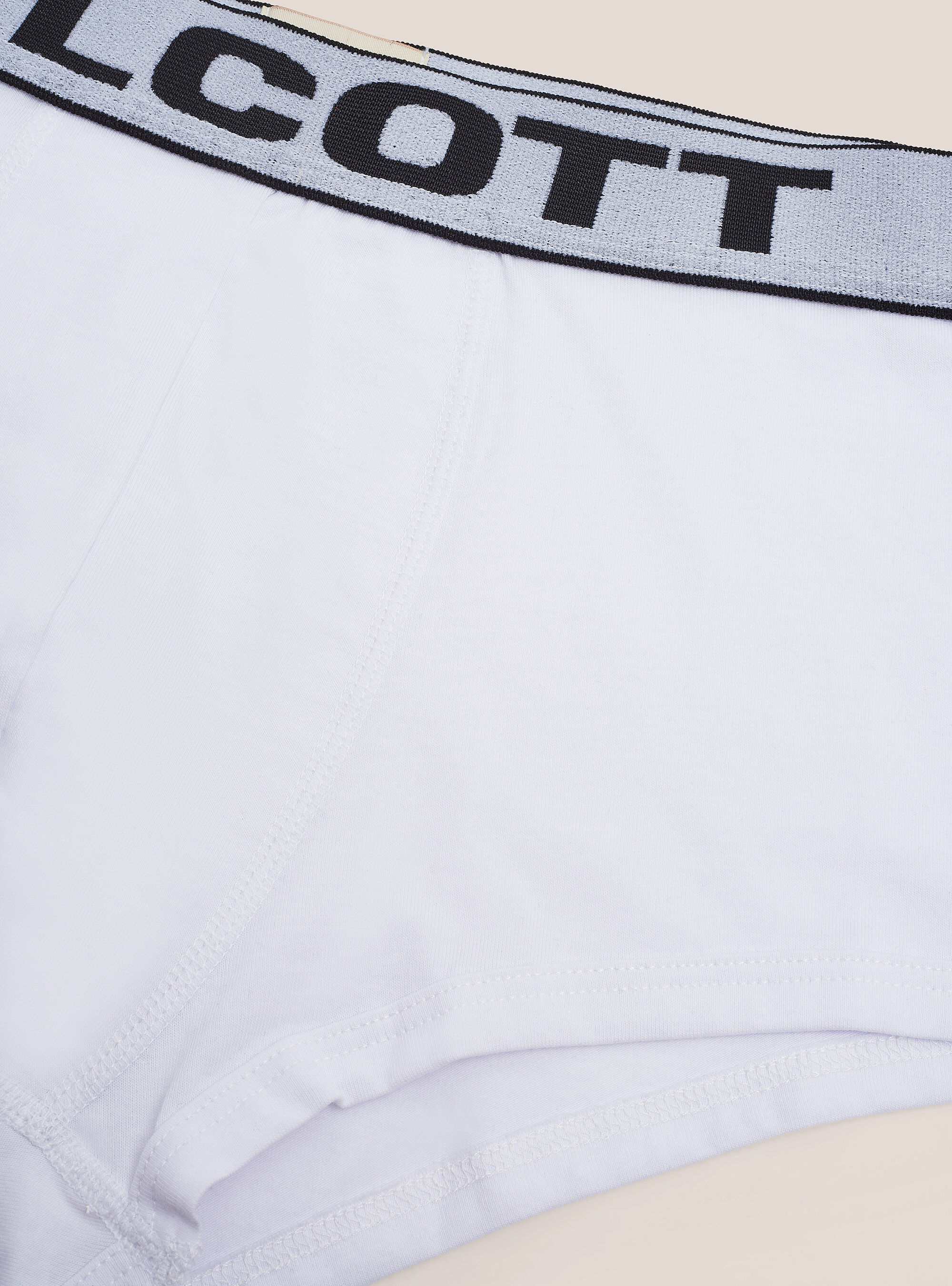 Boxer in cotone elasticizzato con logo, BIANCO