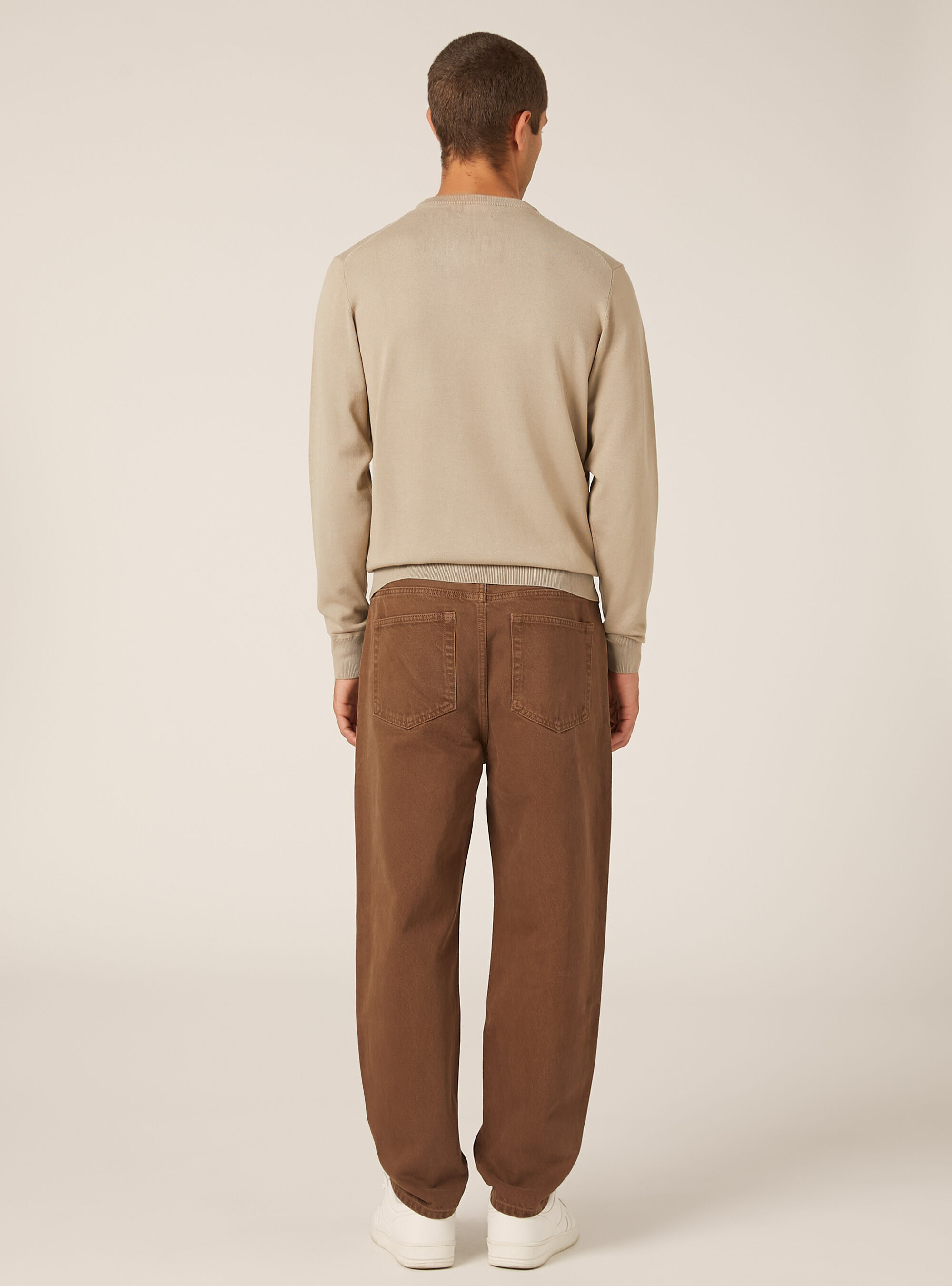 Rundhals-Pullover aus Ecovero-Viskose, BG2 BEIGE MEDIUM