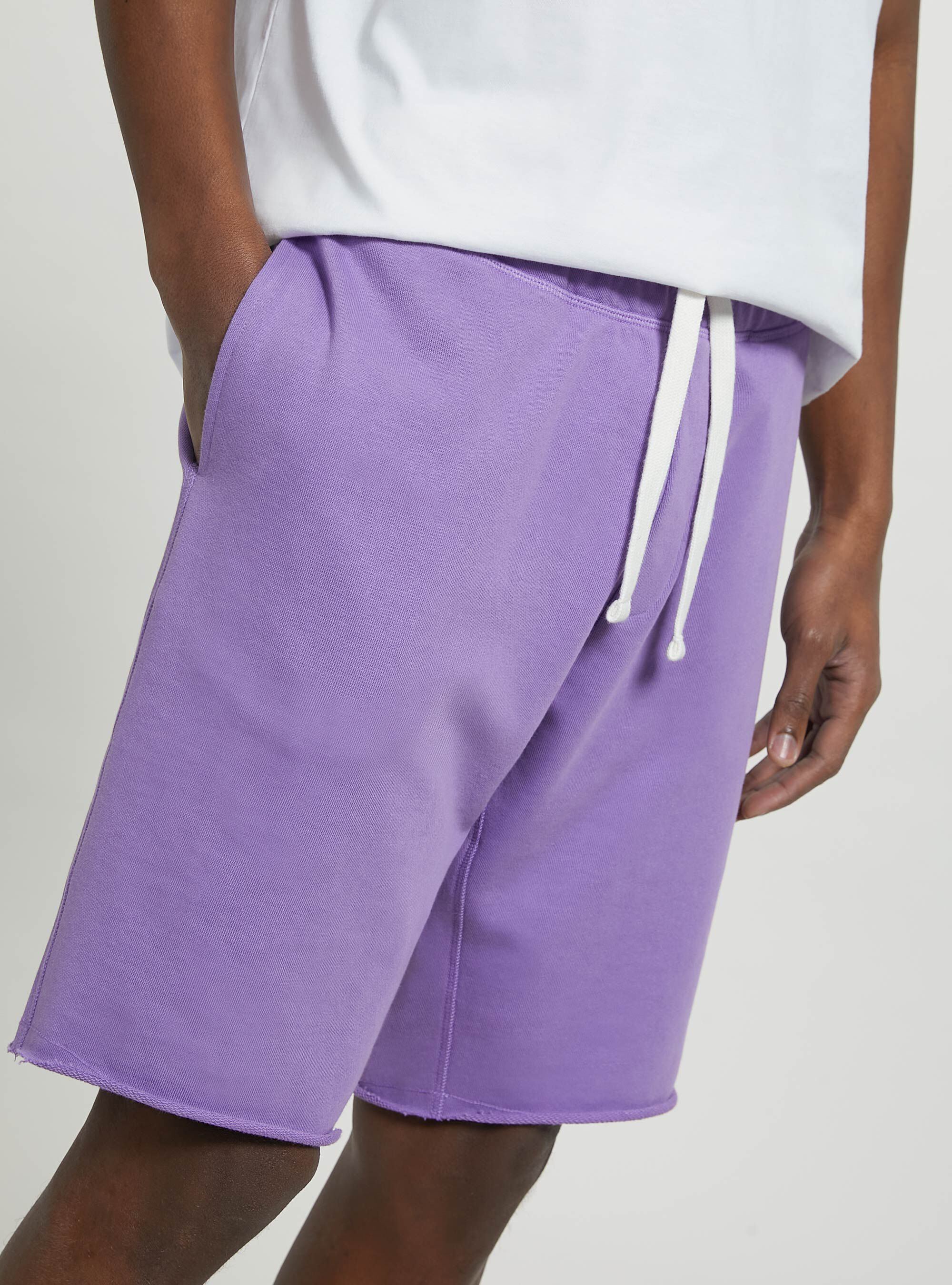 Cotton jogger bermuda shorts, LC1 LILLAC DARK