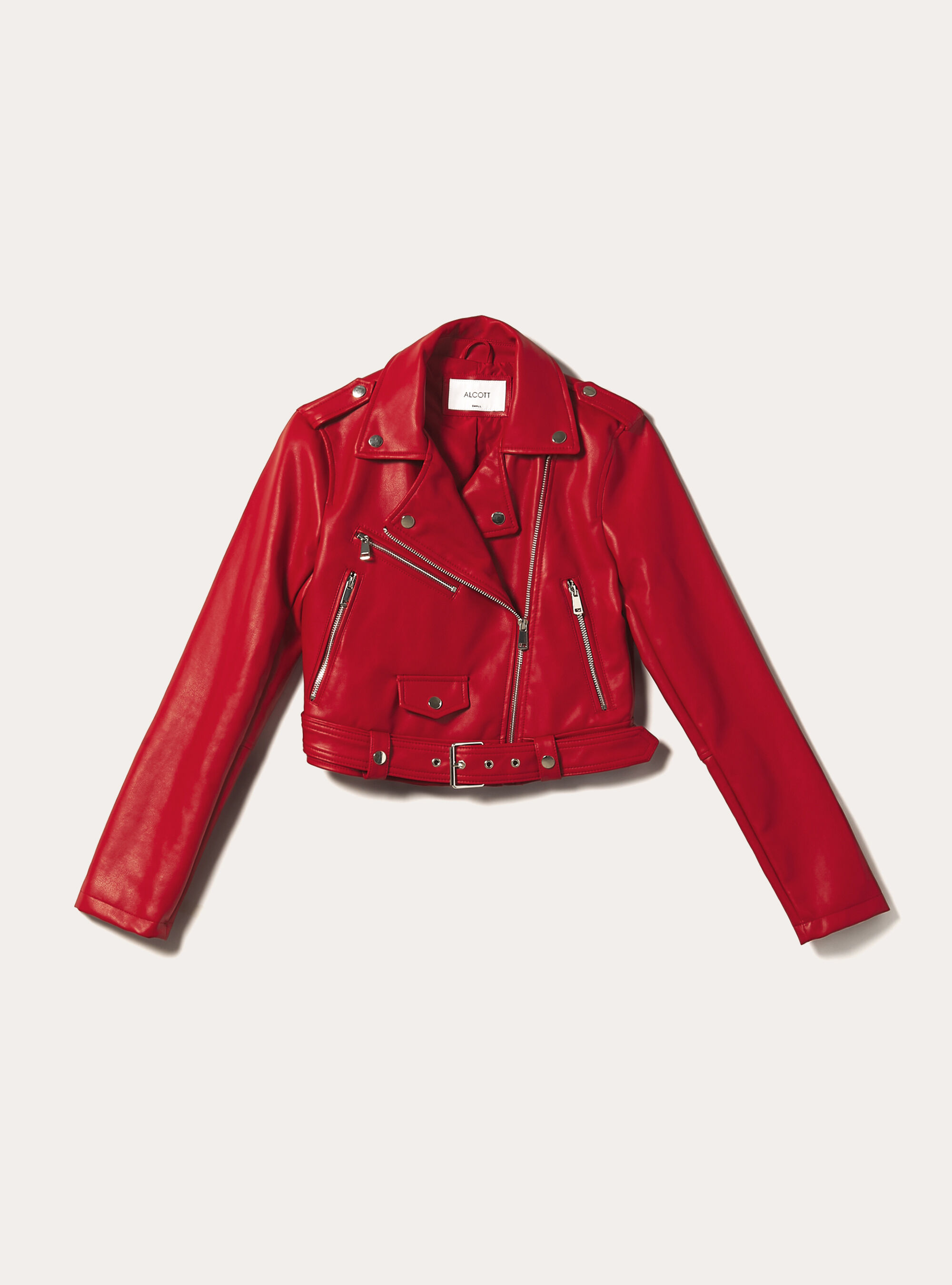 Bikerjacke in Lederoptik, RD2 RED MEDIUM