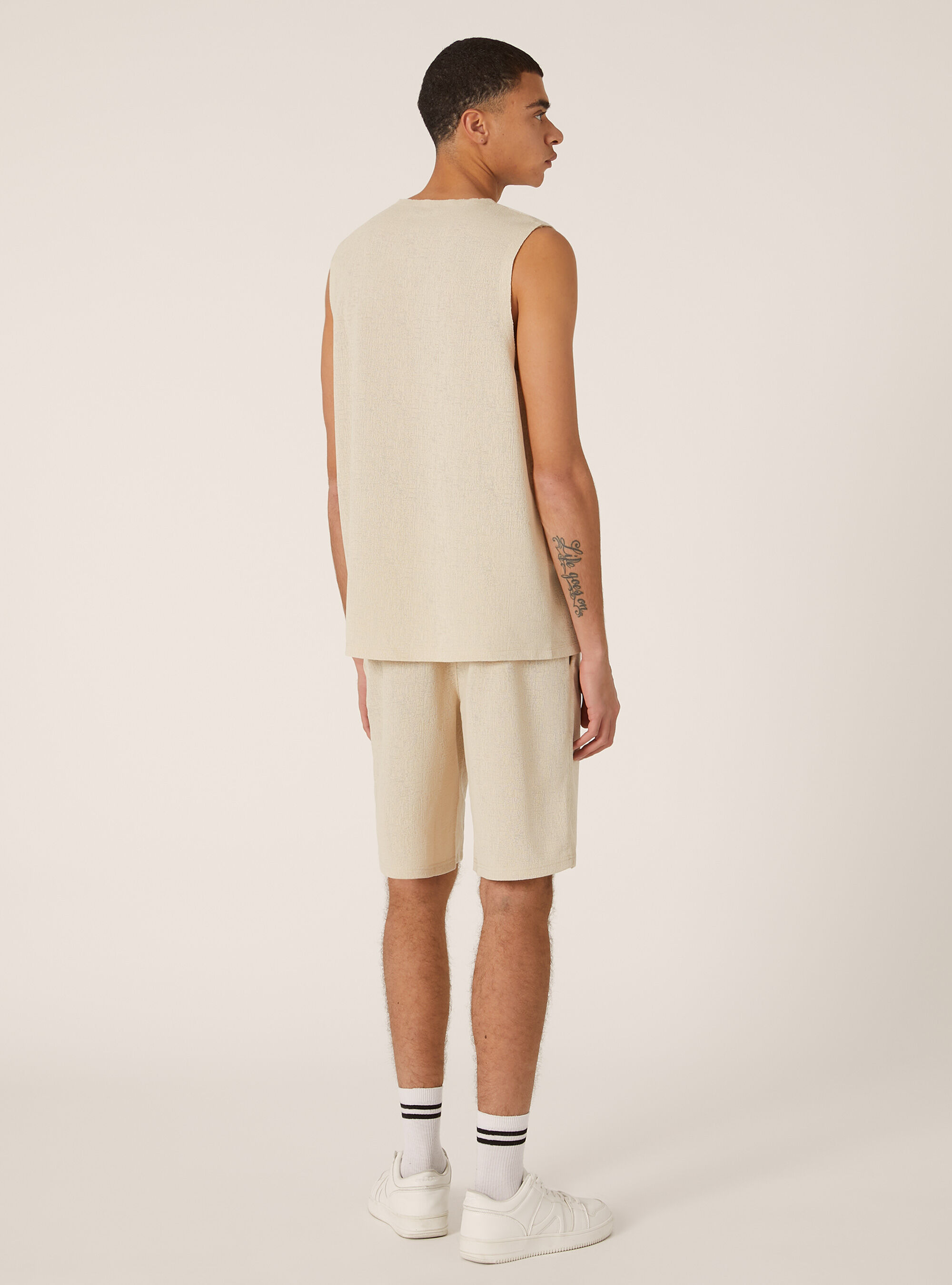 Canotta con texture, CR3 CREAM LIGHT