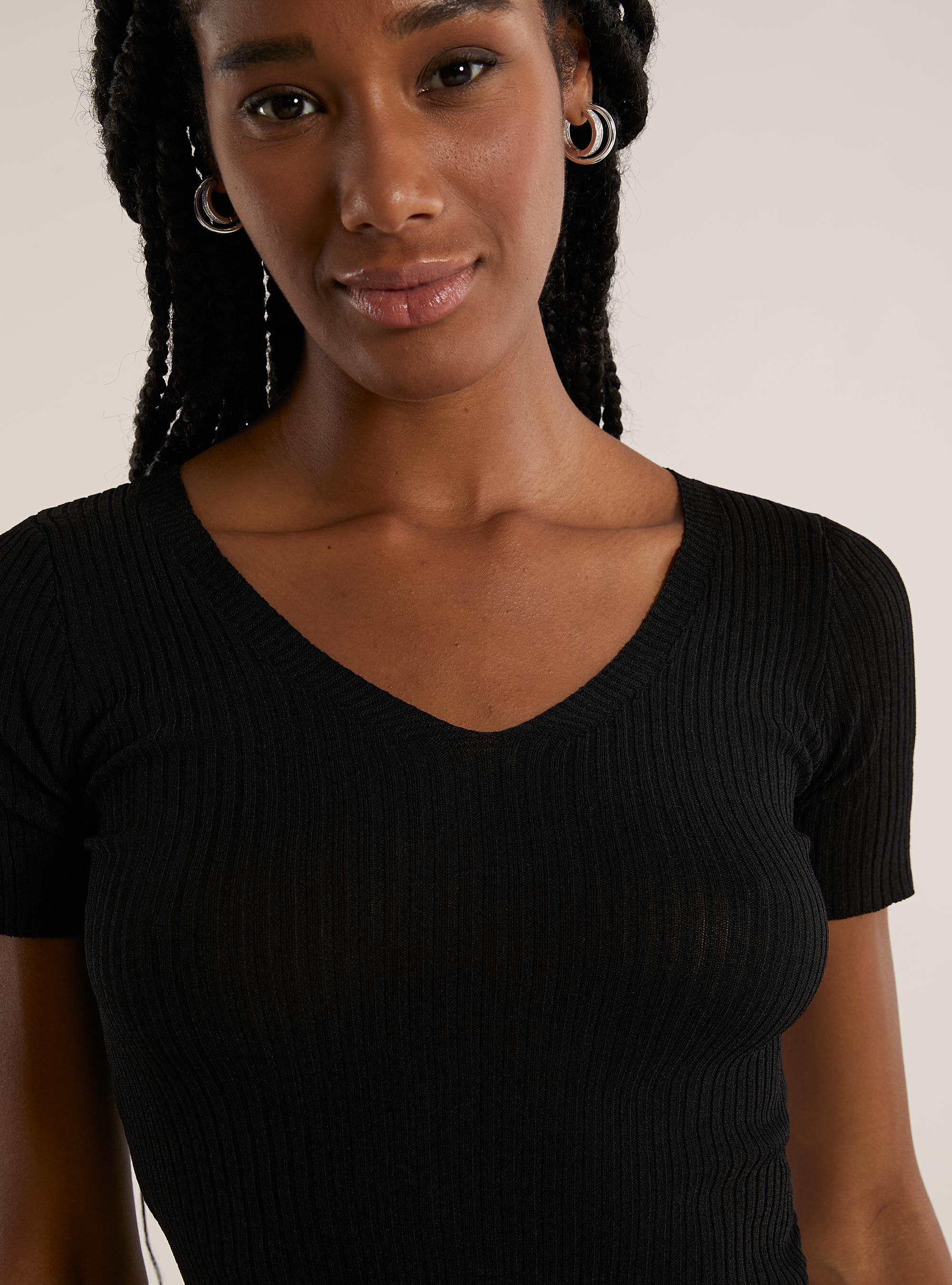 Top en tricot, BK1 BLACK