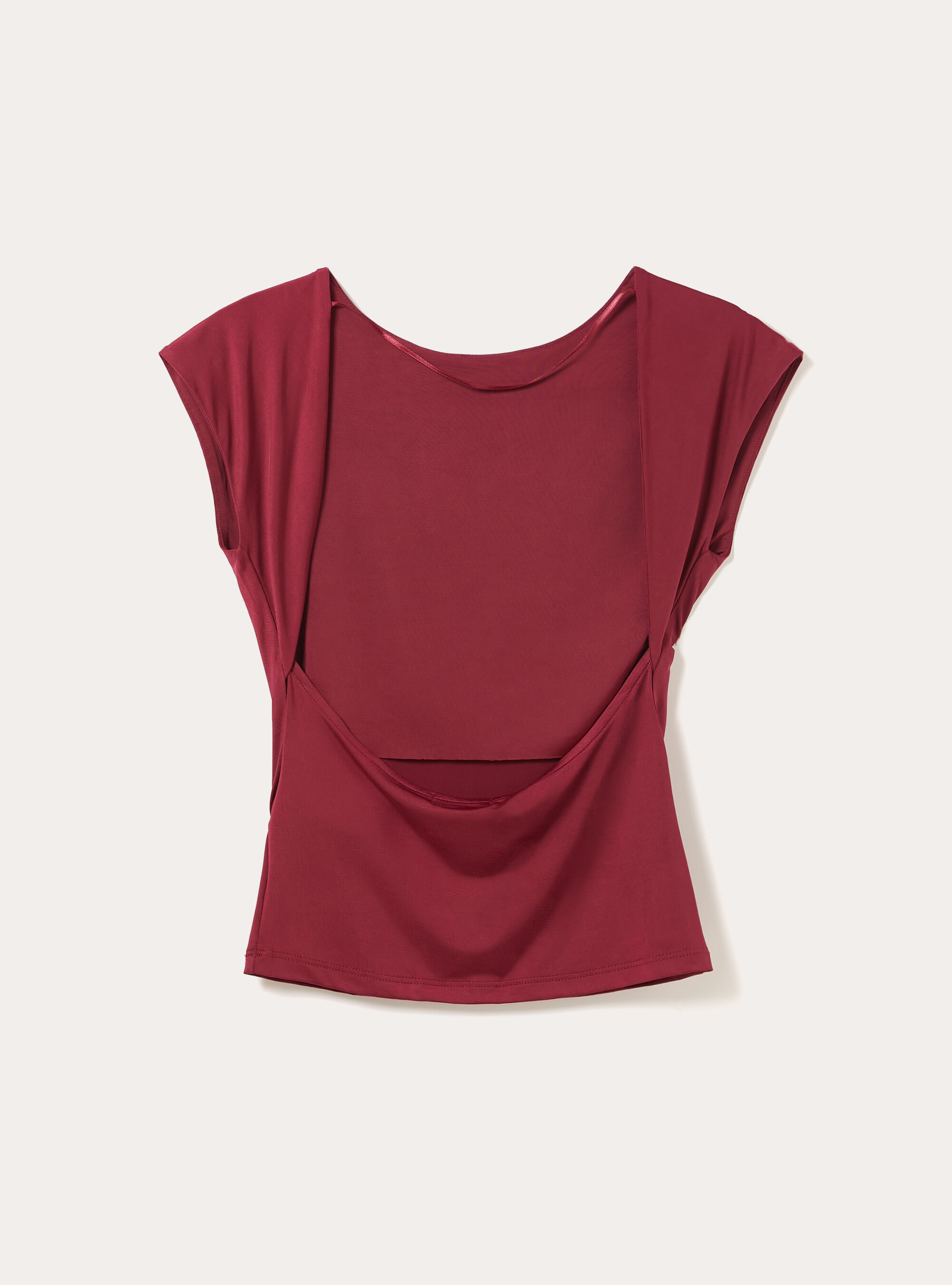 Maglietta con schiena scoperta, BO2 BORDEAUX MEDIUM