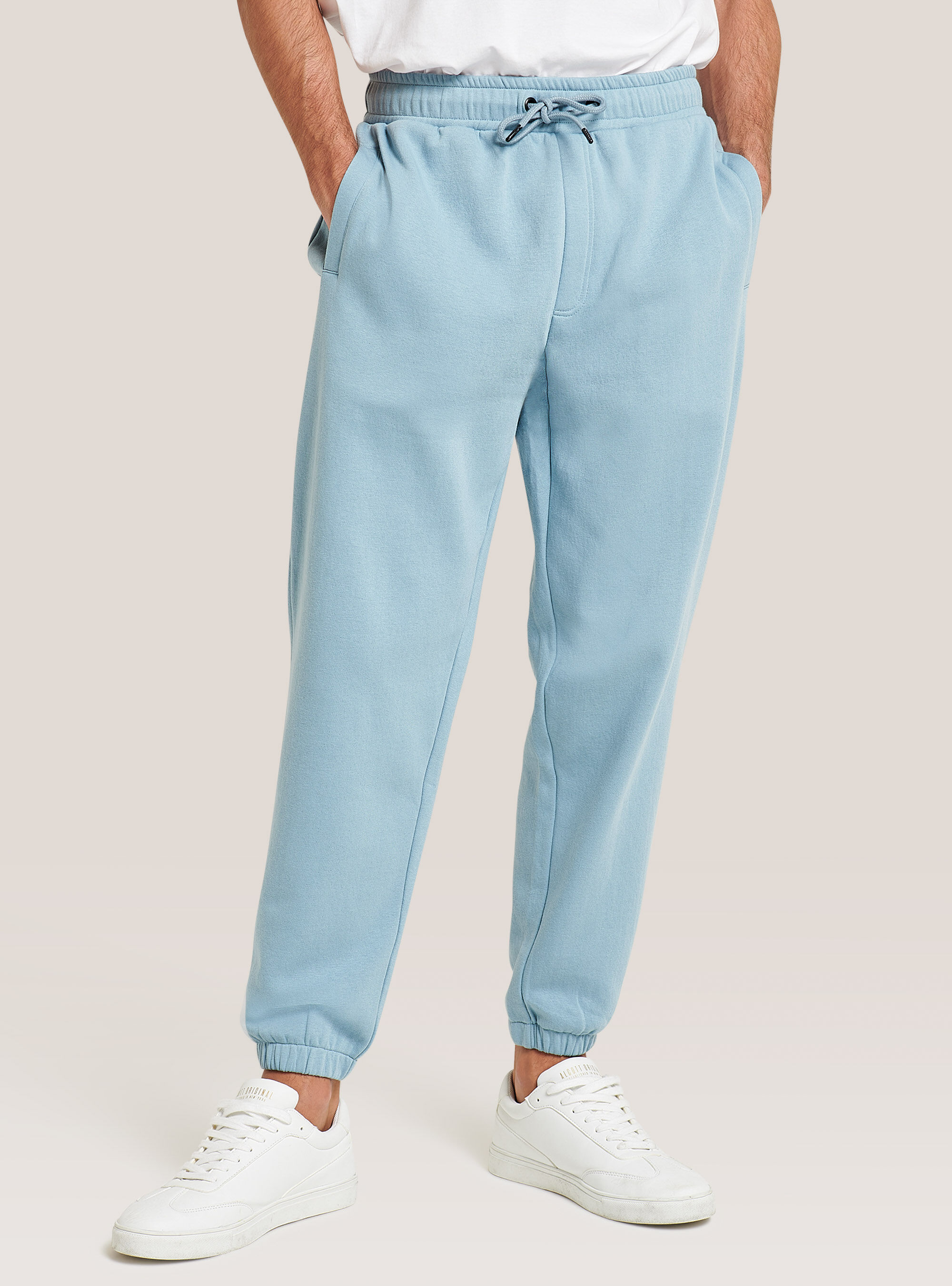 Pantalon de jogging en coton basique, C176 AZZURRE