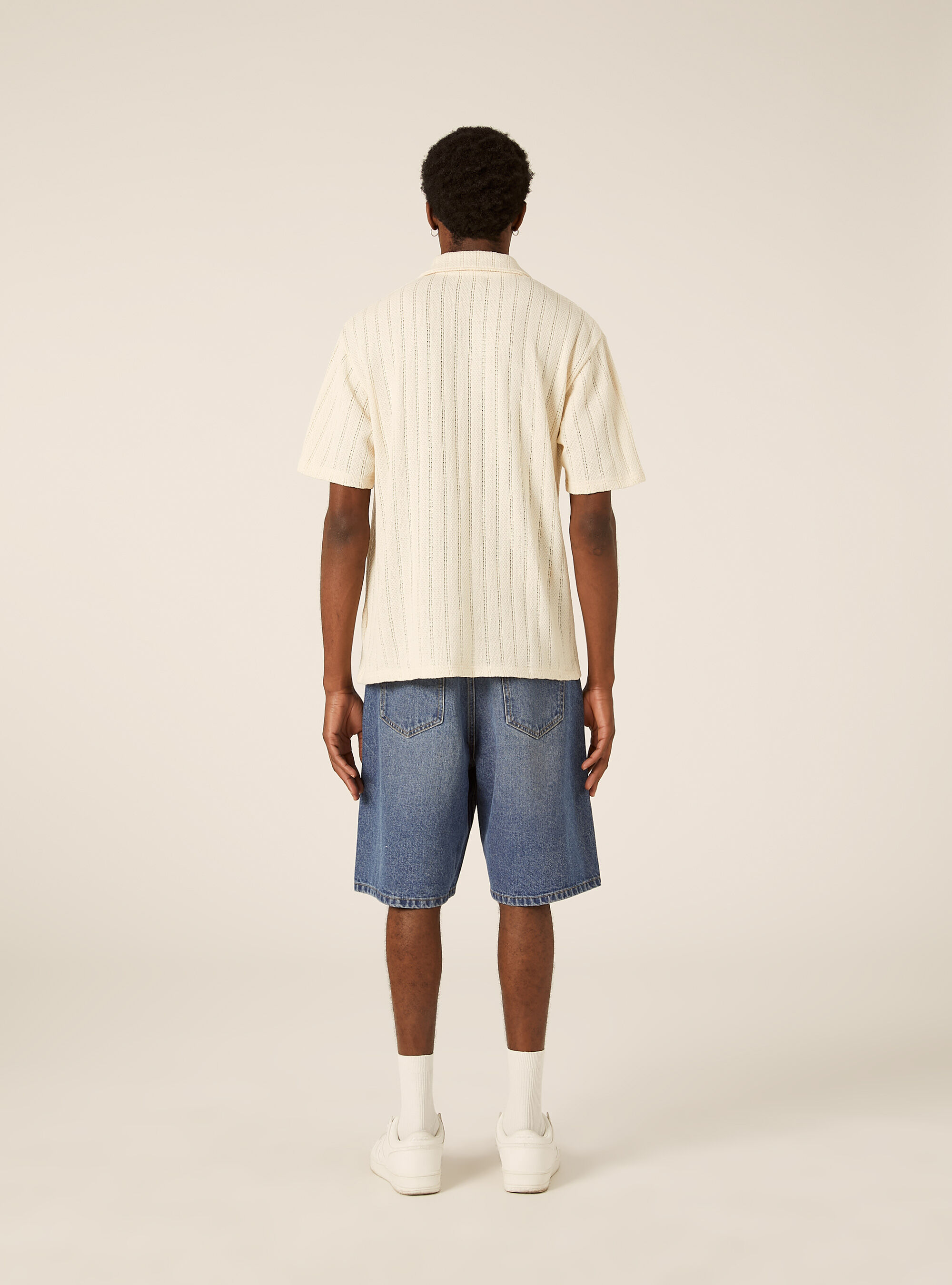 Polo maglia maniche corte traforata, CR3 CREAM LIGHT