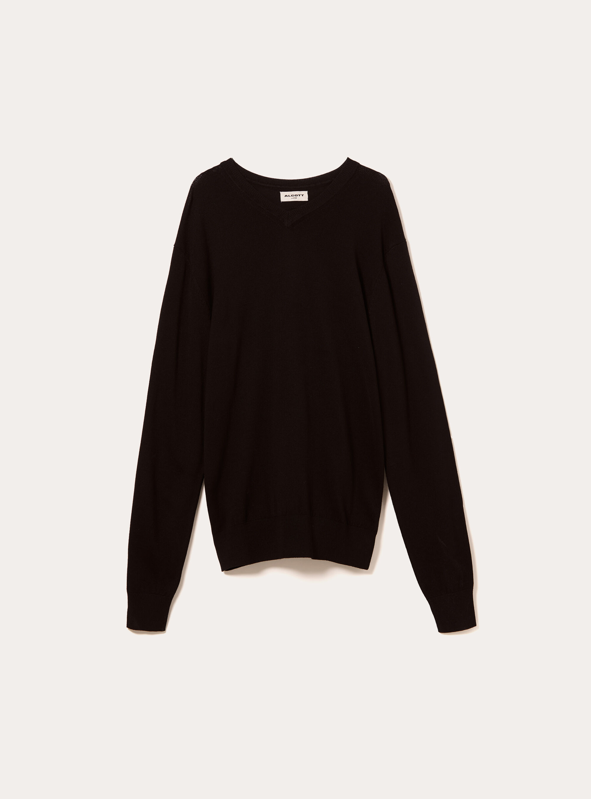 Pullover con scollo a V in viscosa Ecovero, BK1 BLACK