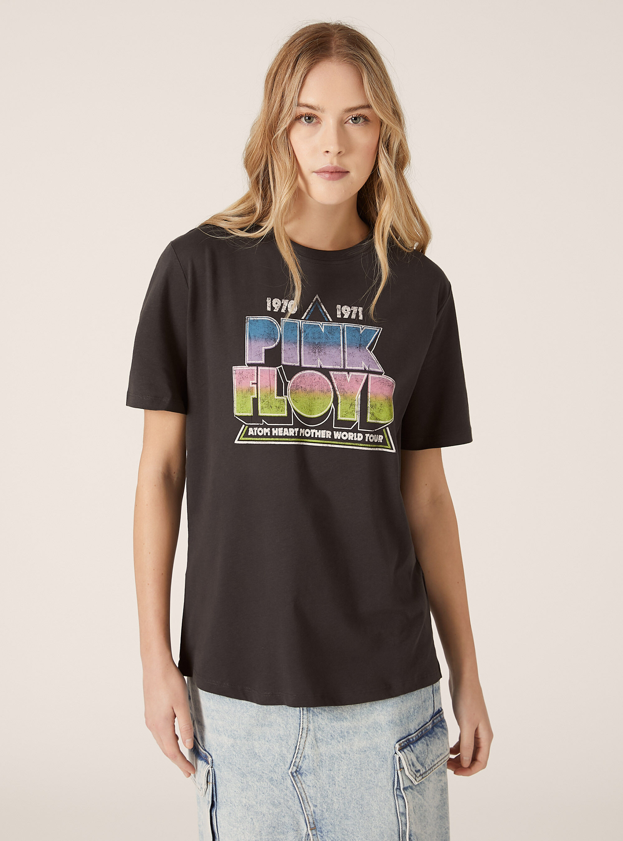 Pink Floyd / Alcott T-Shirt mit normaler Passform, BK3 BLACK CHARCOAL