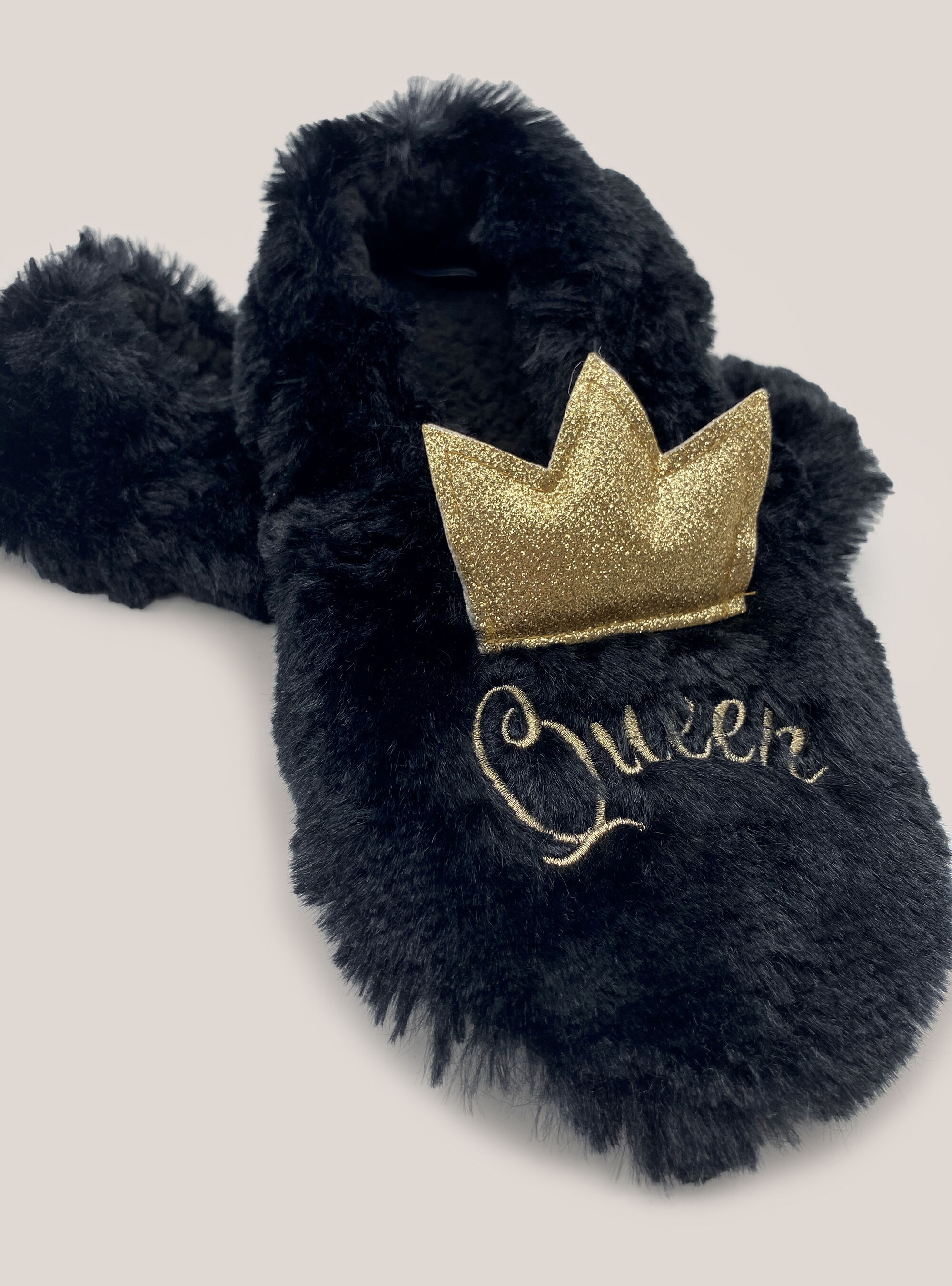 Pantofole queen con fascia abbinata, NERO