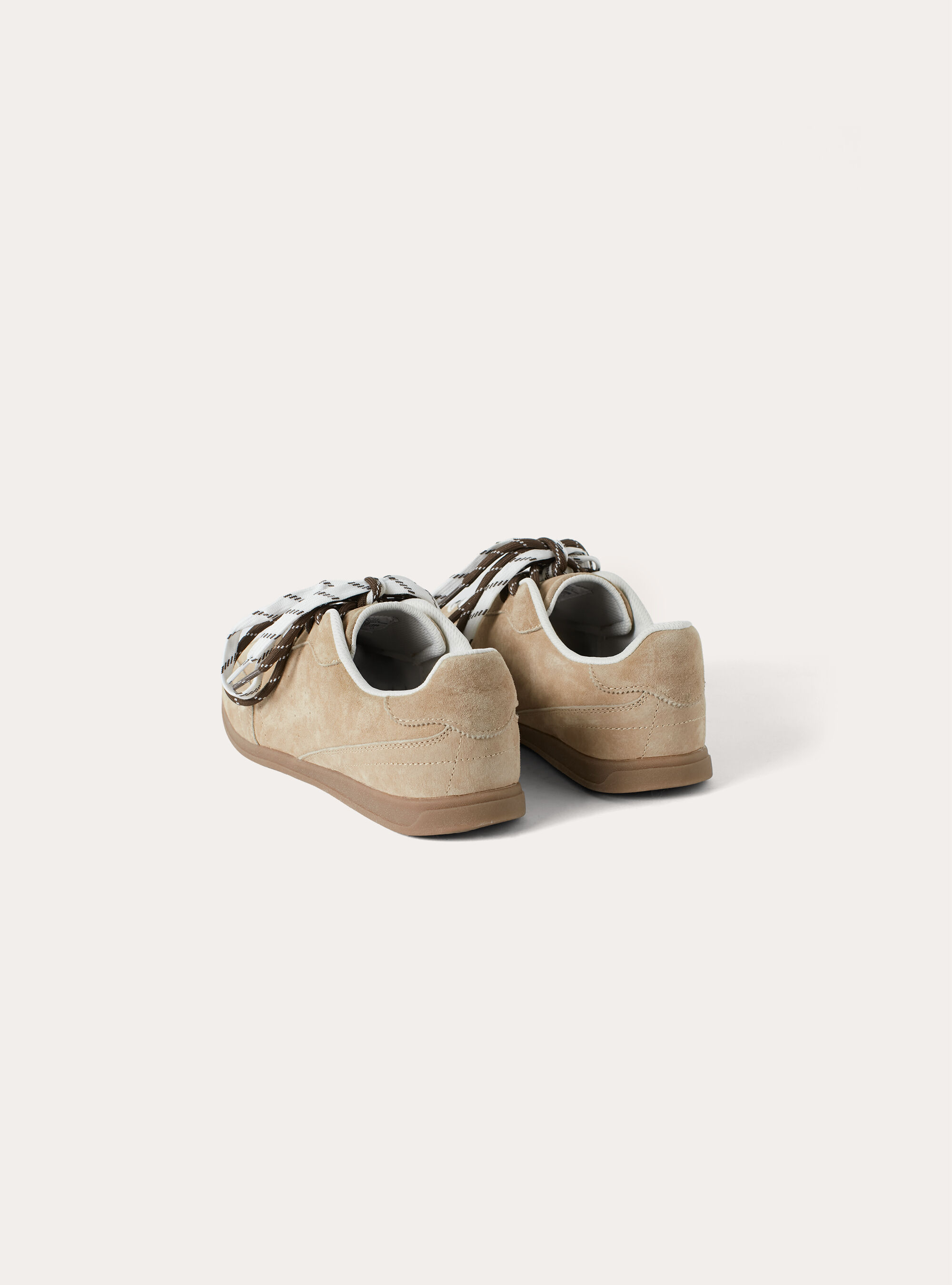 Suede-Effect Sneakers, BG2 BEIGE MEDIUM