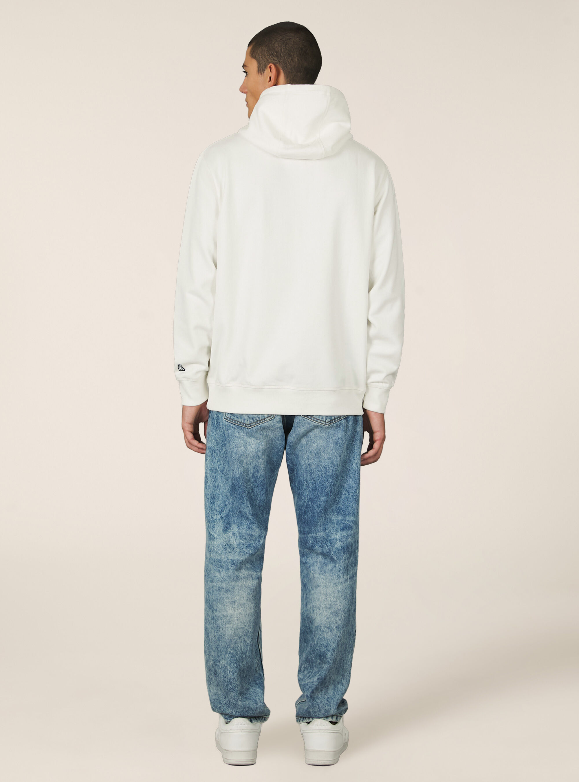 Sweat &agrave; capuche avec patch brod&eacute;, WH2 WHITE