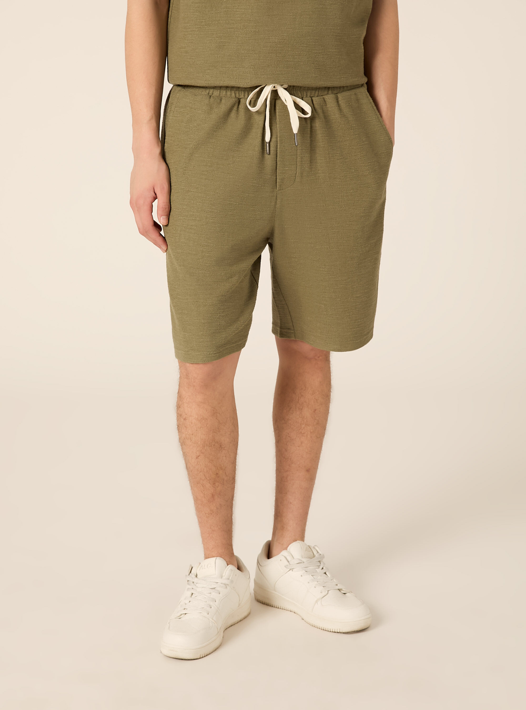 Bermuda   tessuto interlock waffle