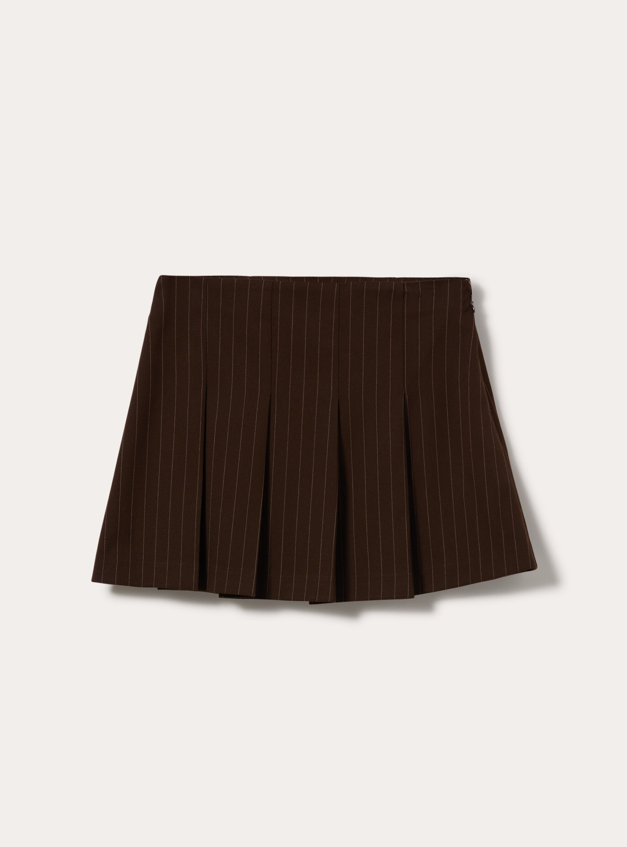 Minigonna a pieghe fantasia, BR1 BROWN DARK