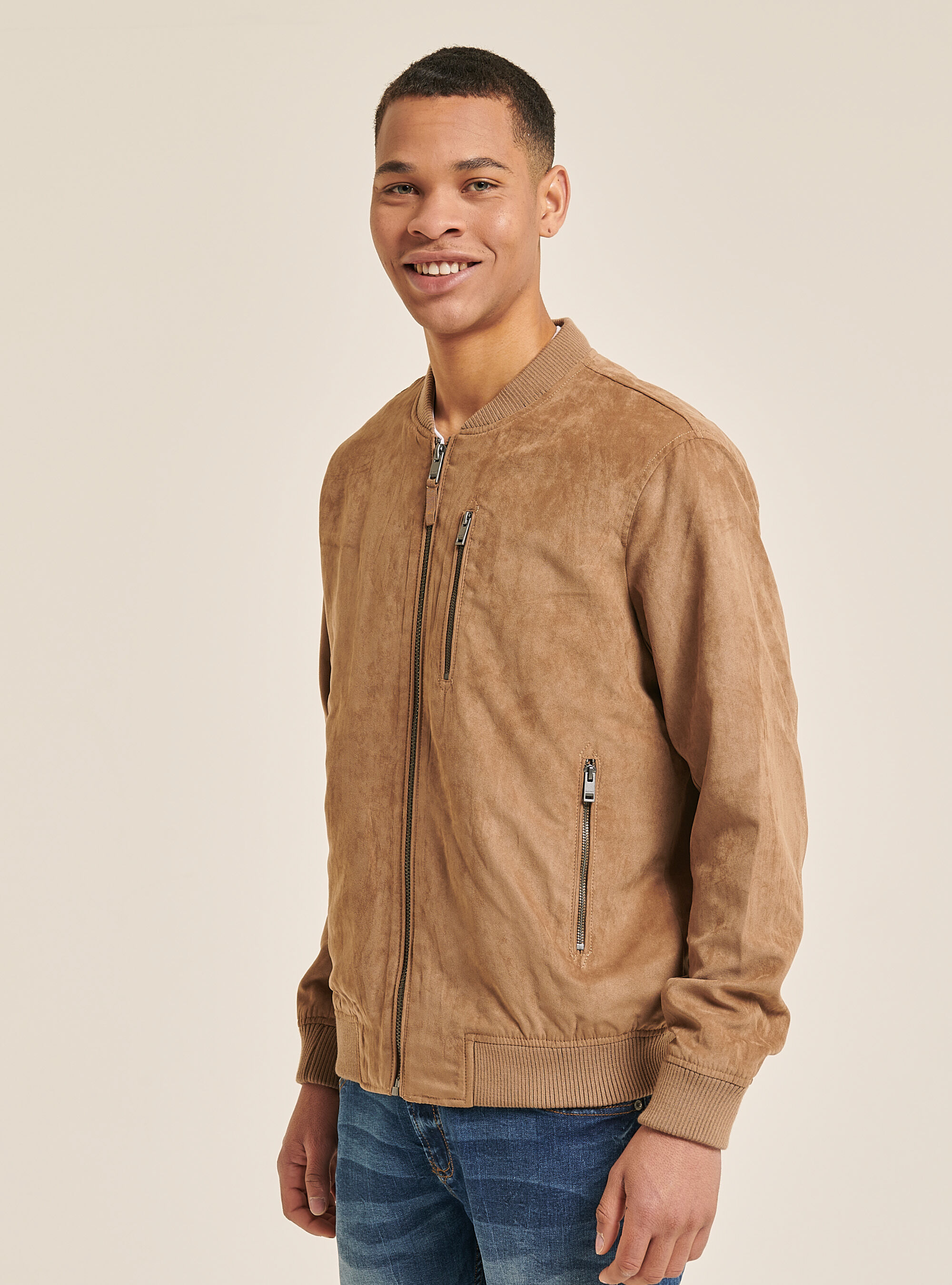 Bomber jacket sale gamuza