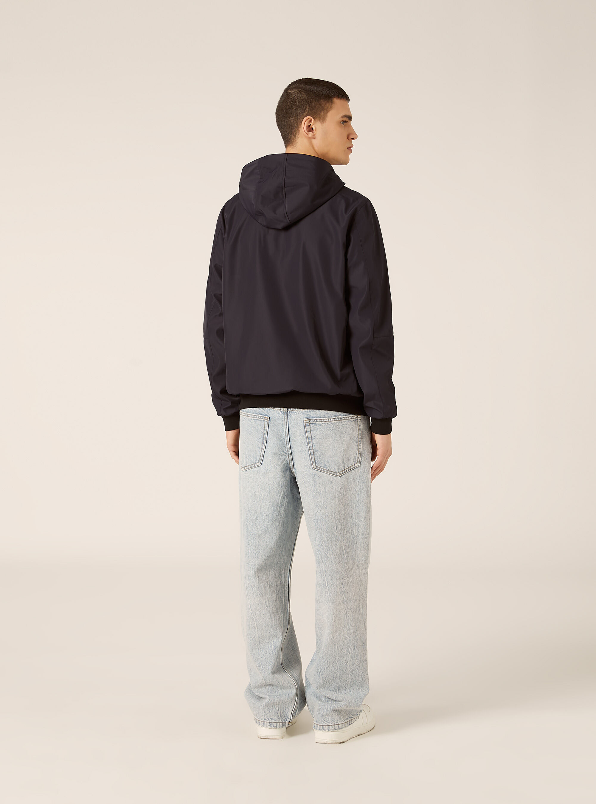 Bomber antivento con cappuccio, NA1 NAVY DARK