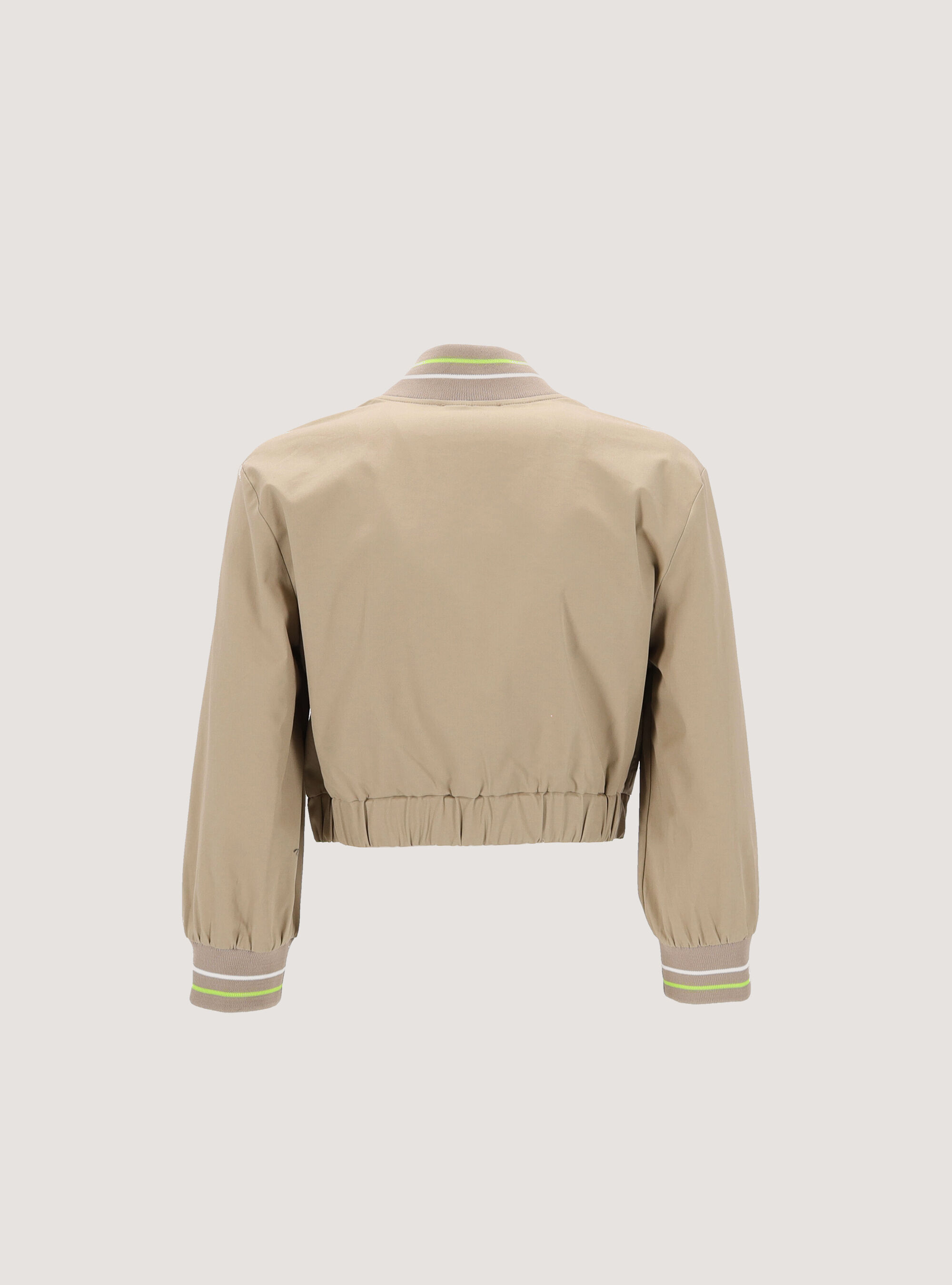 Cropped bomber jacket with contrasting details, BG2 MEDIUM BEIGE