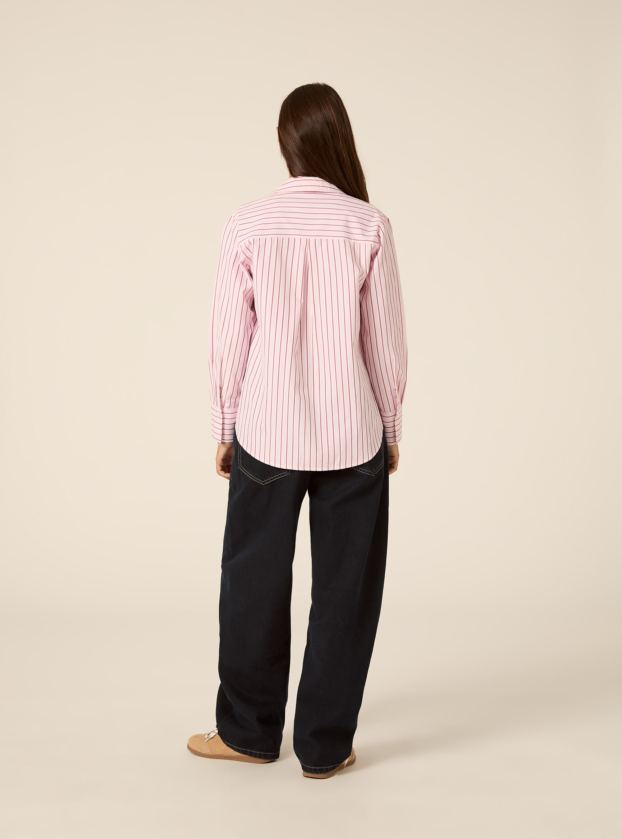 Camicia in popeline a righe, PK2 PINK MEDIUM
