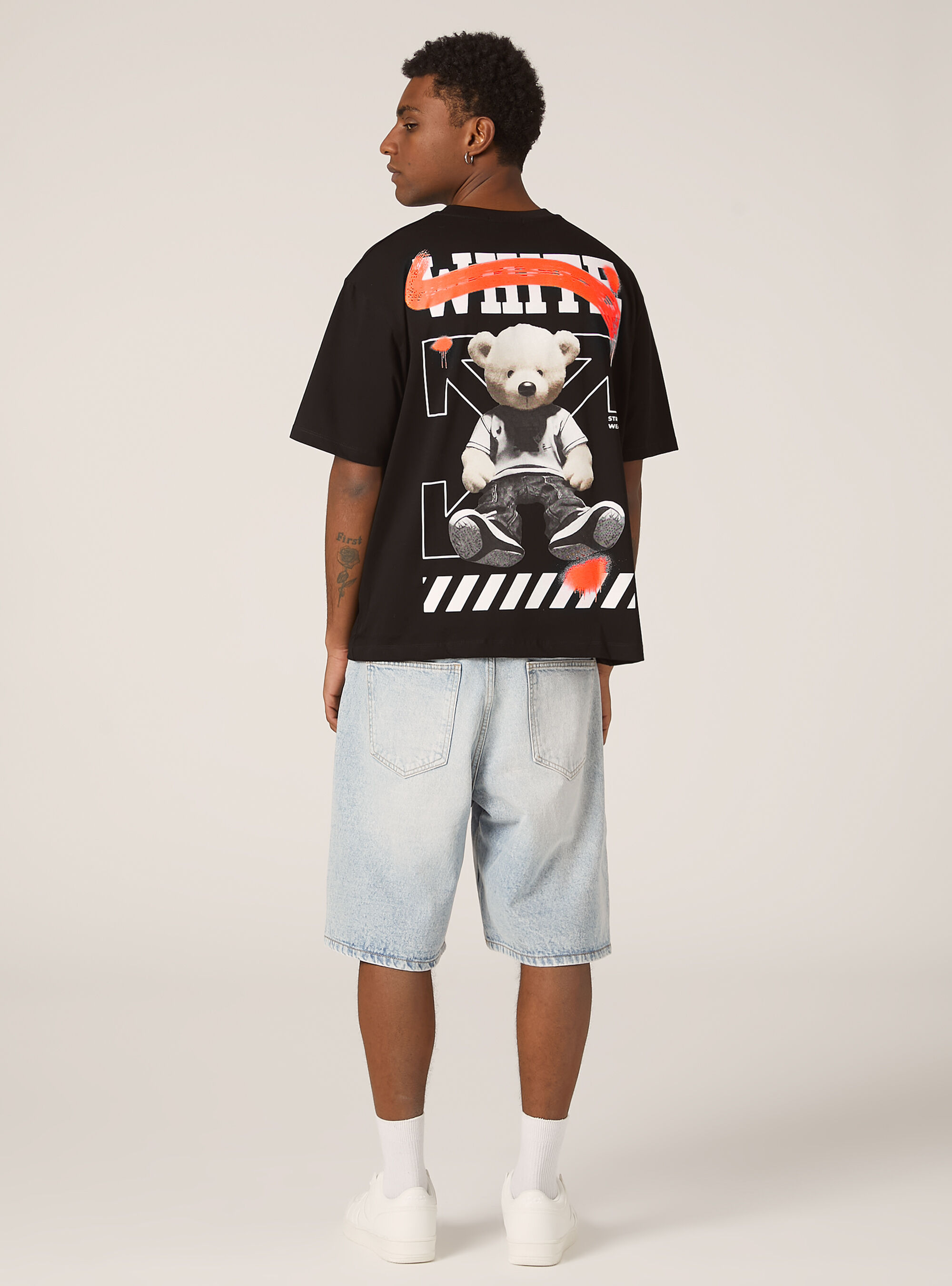 Boxy fit T-shirt with print, BK1 BLACK