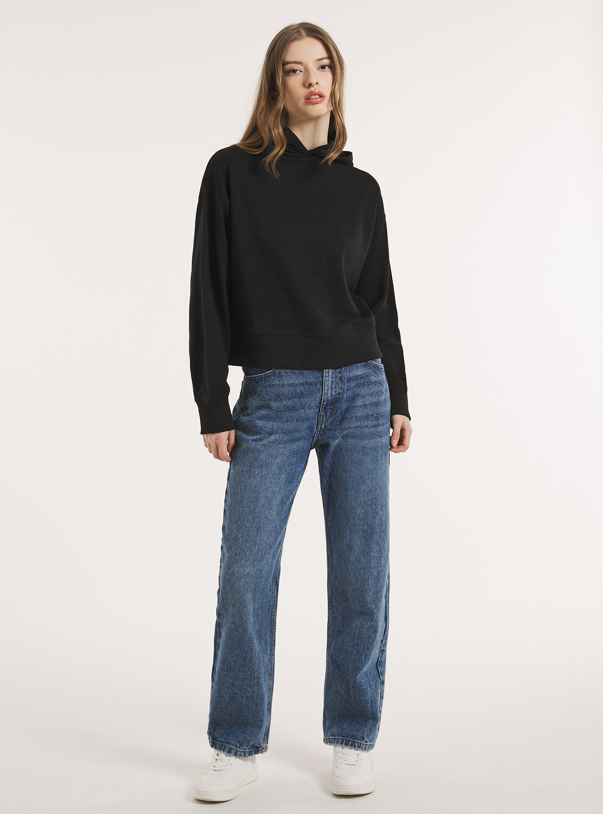 Boxy fit hoodie Alcott Women s Sweatshirts
