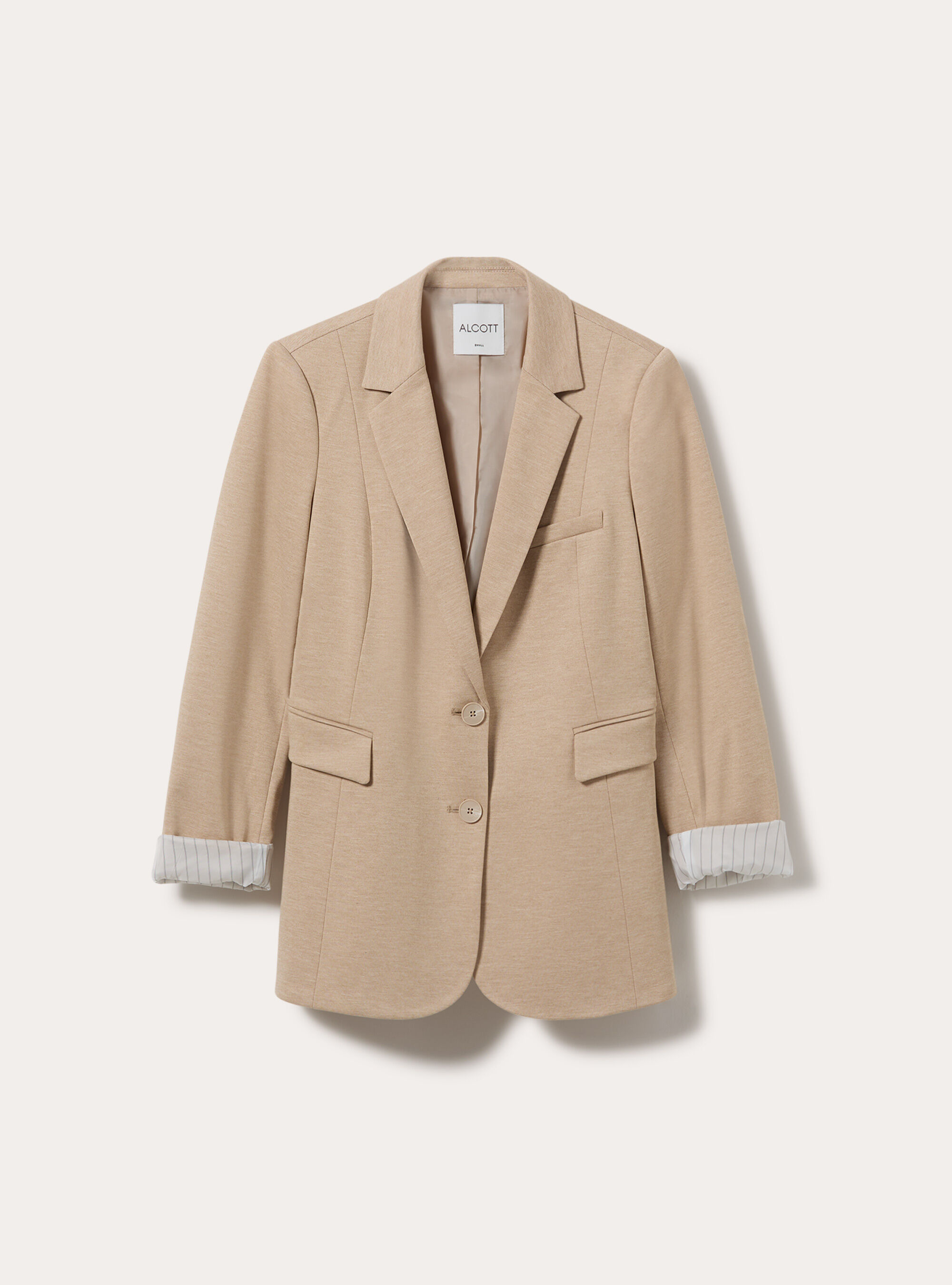 Einreihiger blazer mit reverskragen, MBG2 BEIGE MEL MED