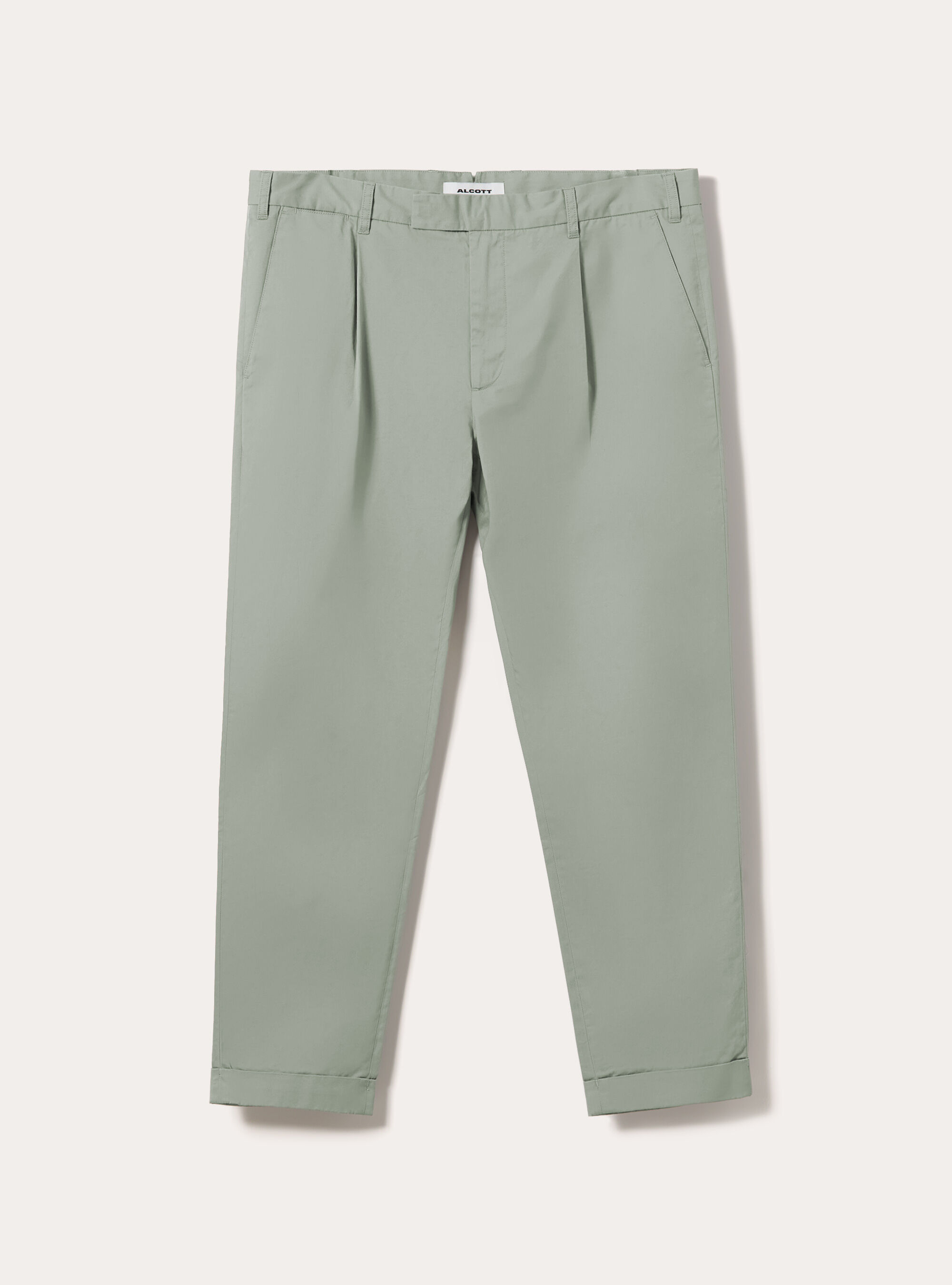 Pantaloni chino slim fit in twill, SG3 SAGE LIGHT