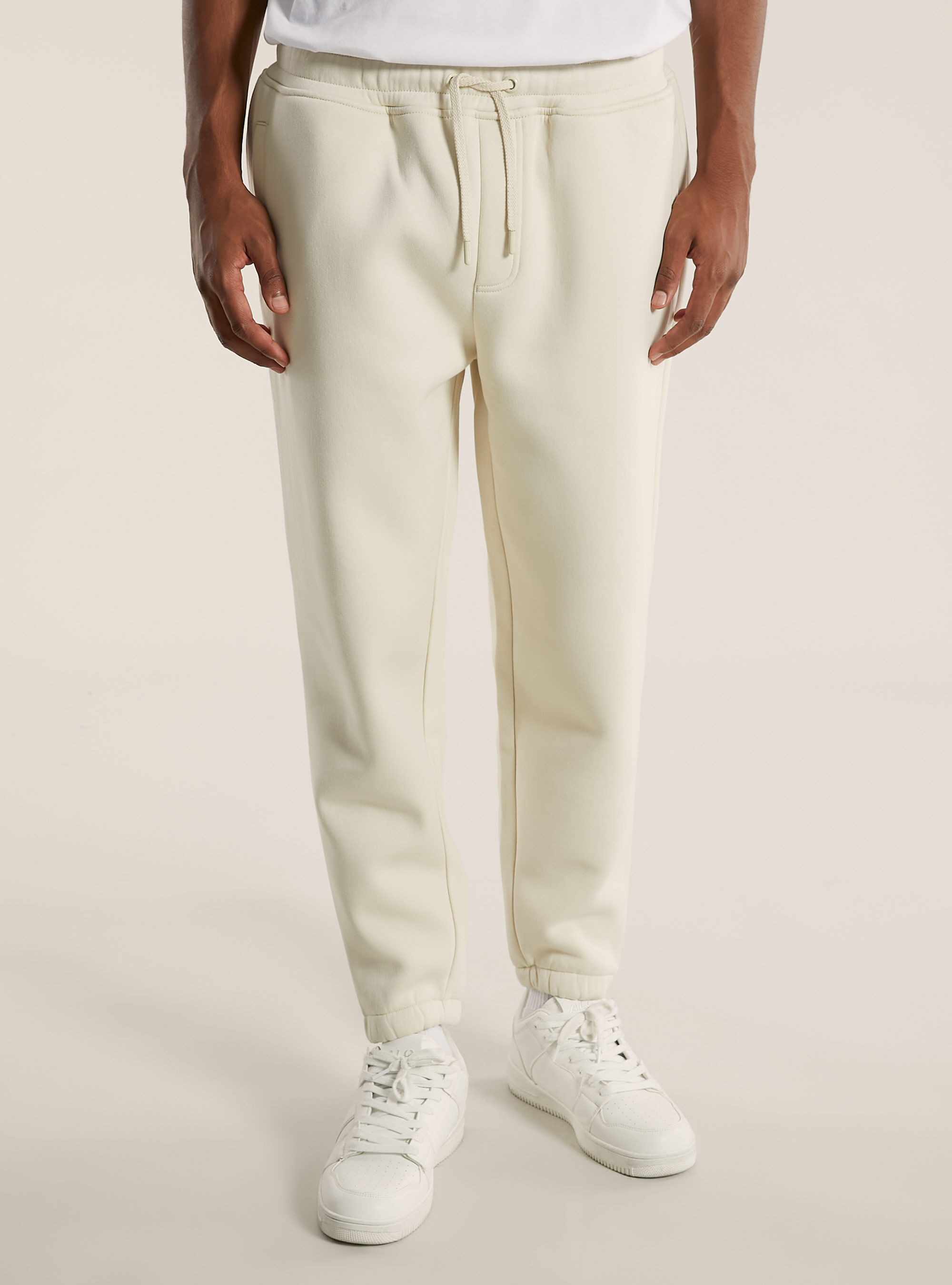 Cream fleece joggers best sale