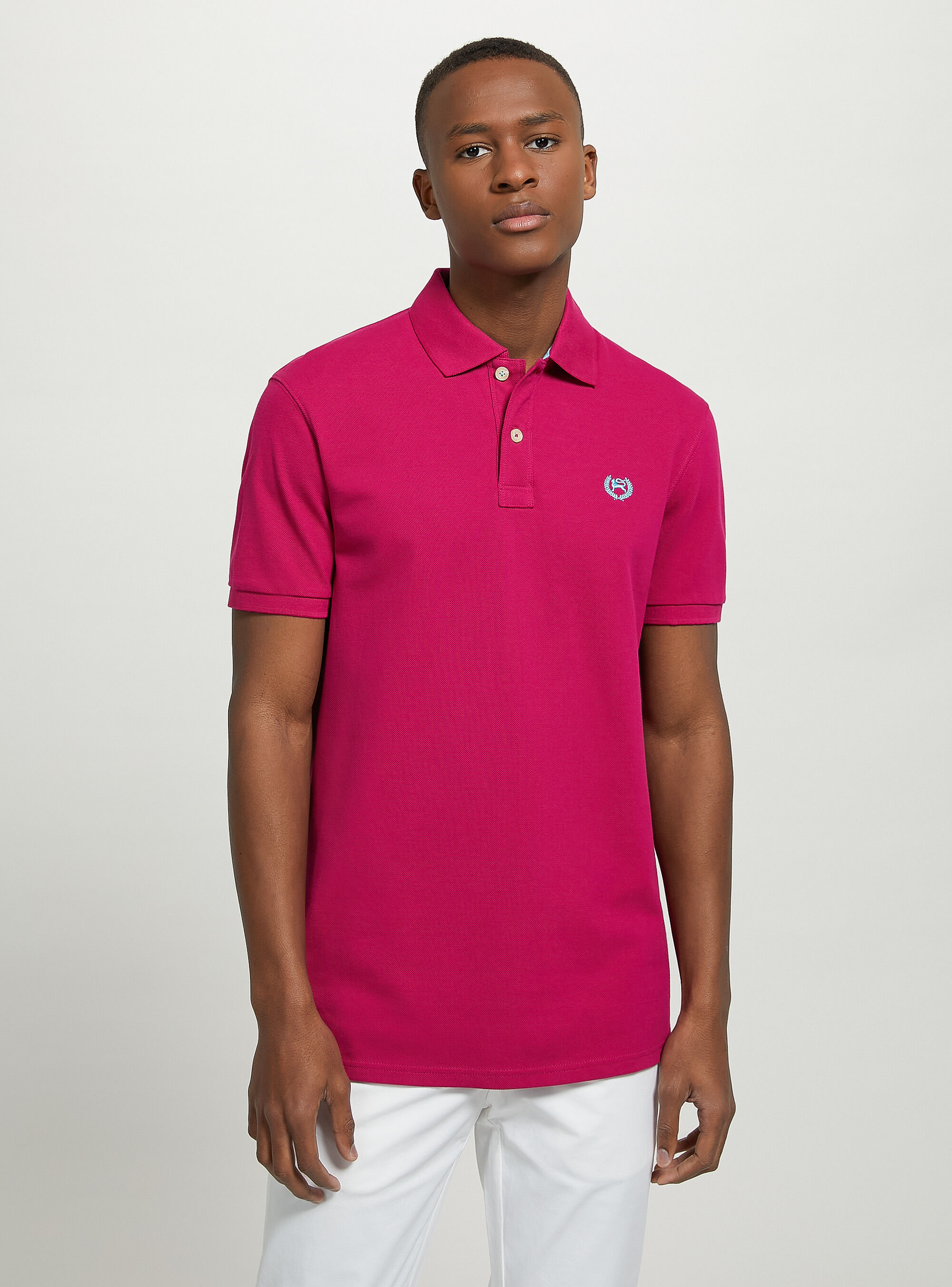 Polo in cotone piquet con ricamo