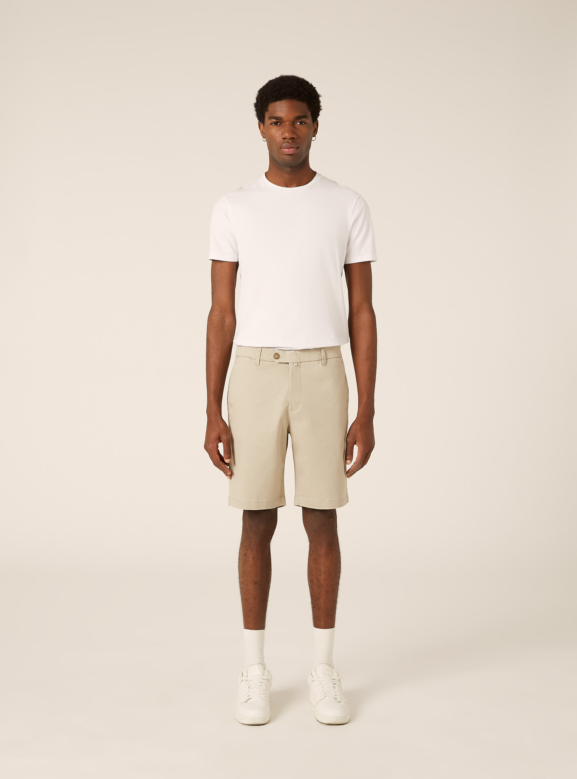 Bermuda in twill elasticizzato basico