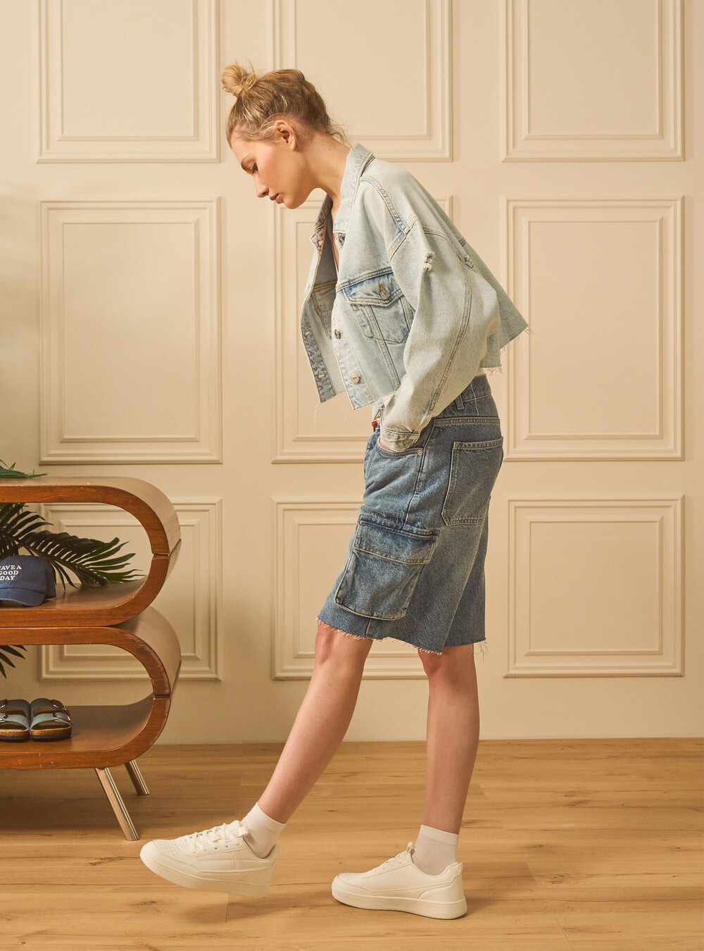 Denim cropped jacket1