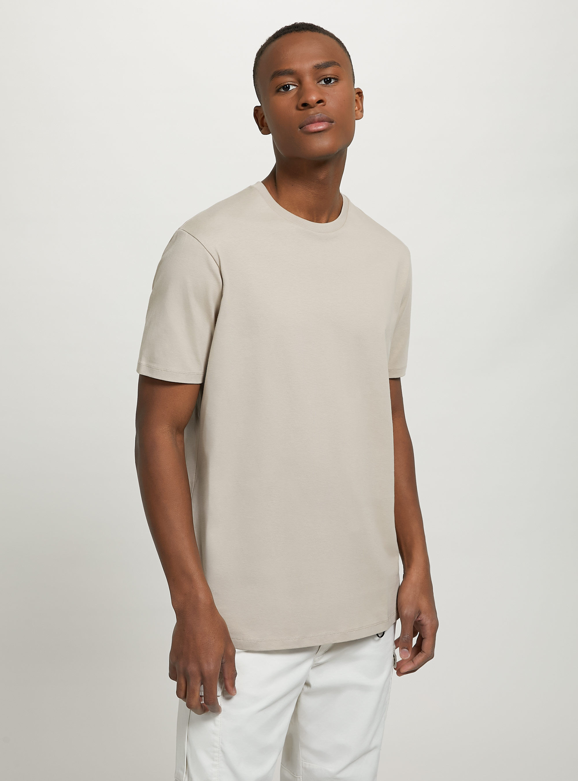 Cotton crew neck T shirt