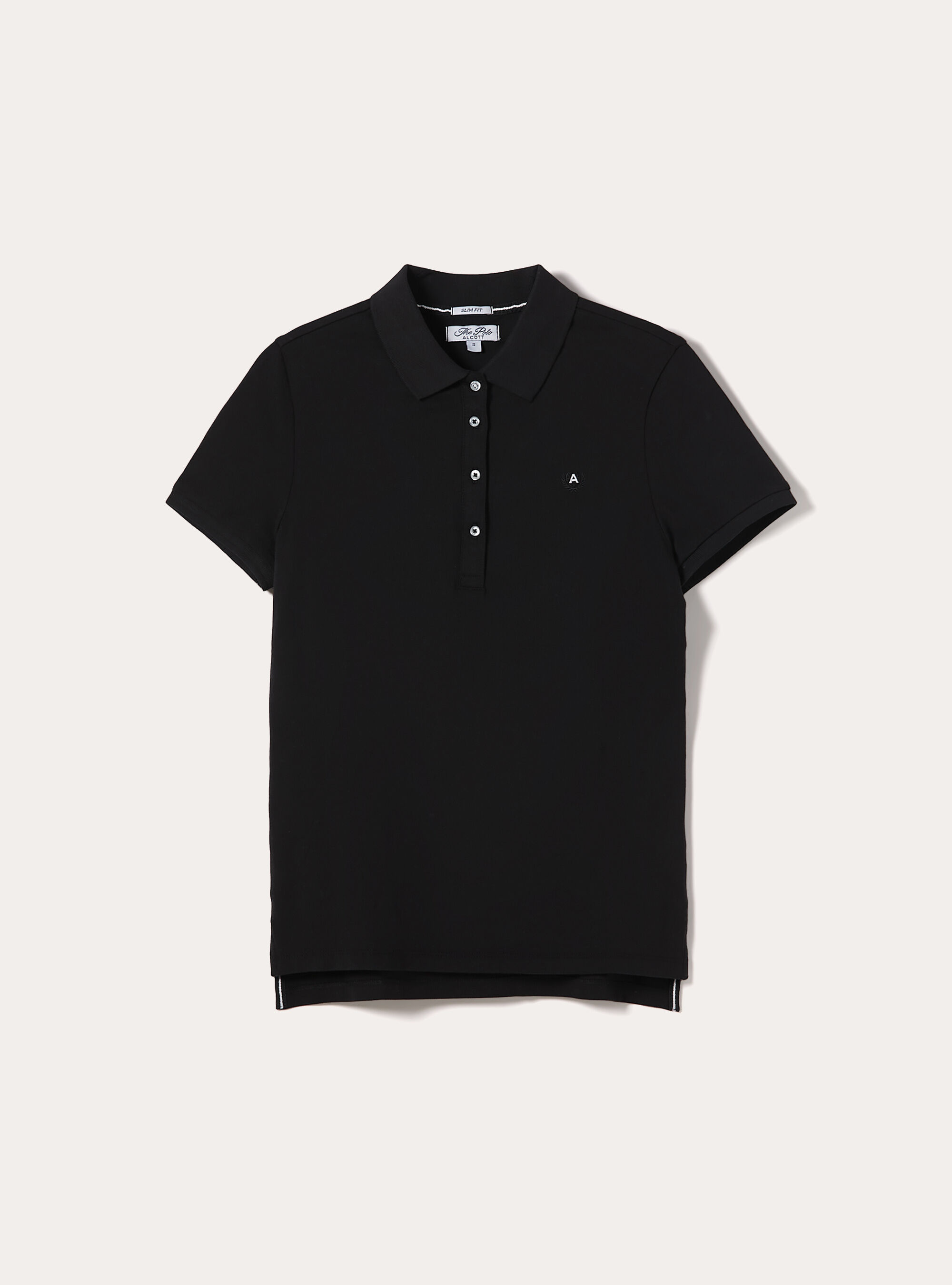 Polo Slim Fit avec Logo Brod&eacute;, BK1 BLACK