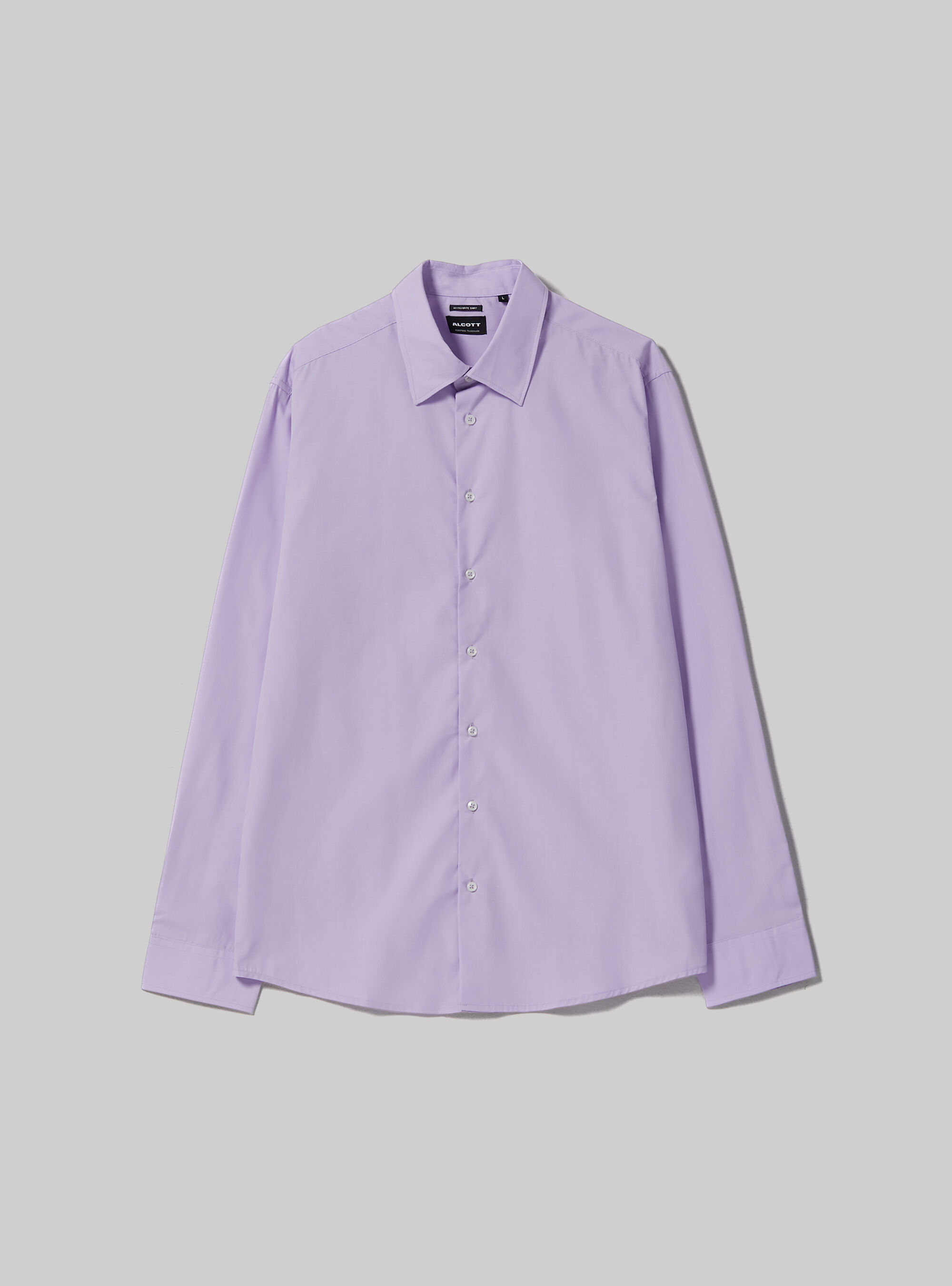 Plain-coloured long-sleeved shirt, LC1 LILLAC DARK