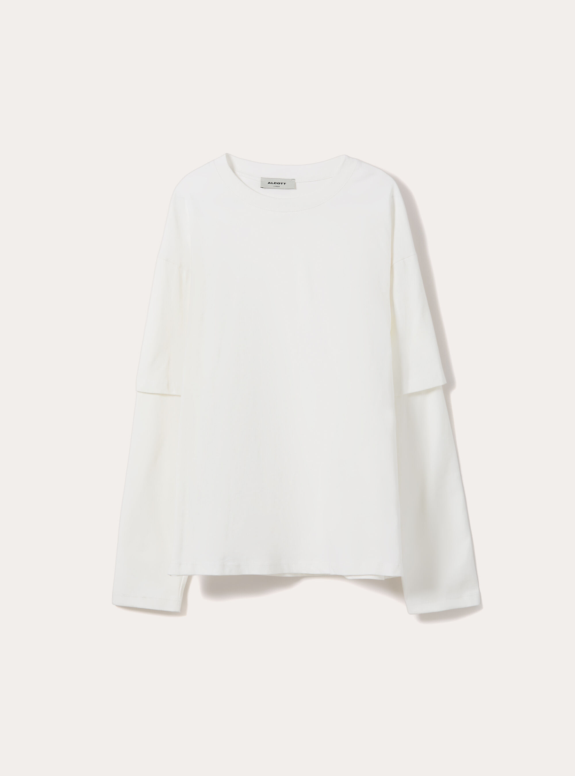 T-shirt manica lunga con dettaglio mezza manica, WH1 OFF WHITE