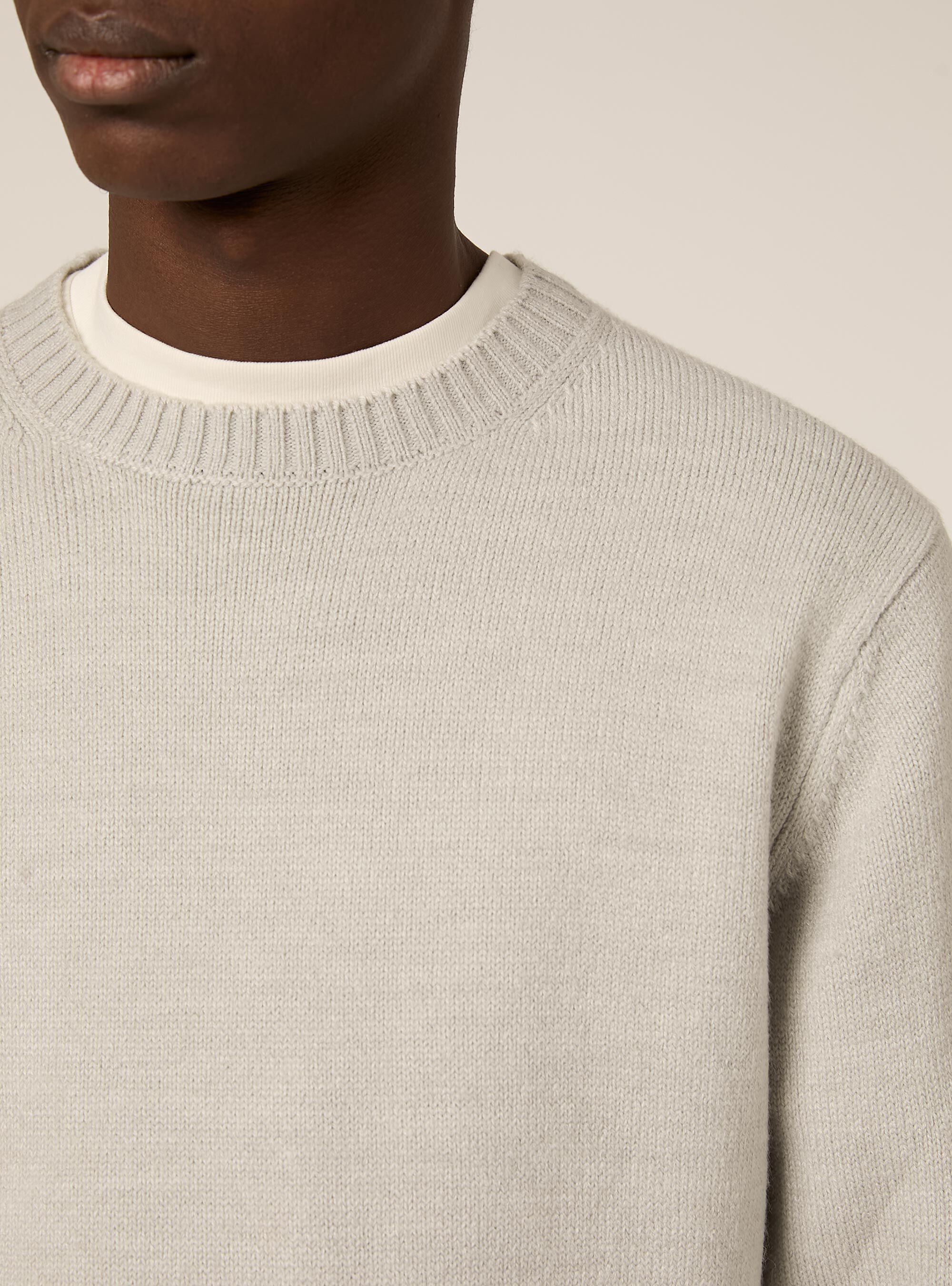 Maglione girocollo, MGY3 GREY MEL LIGHT