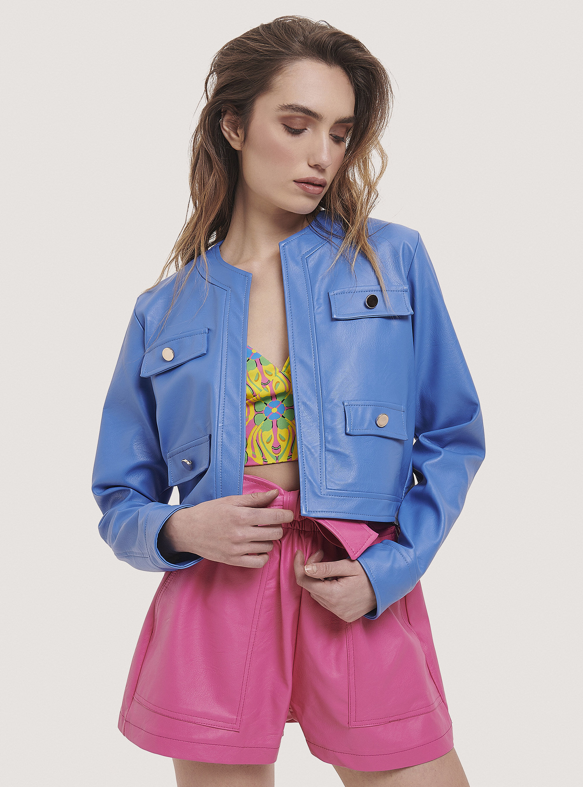 Veste courte cuir on sale