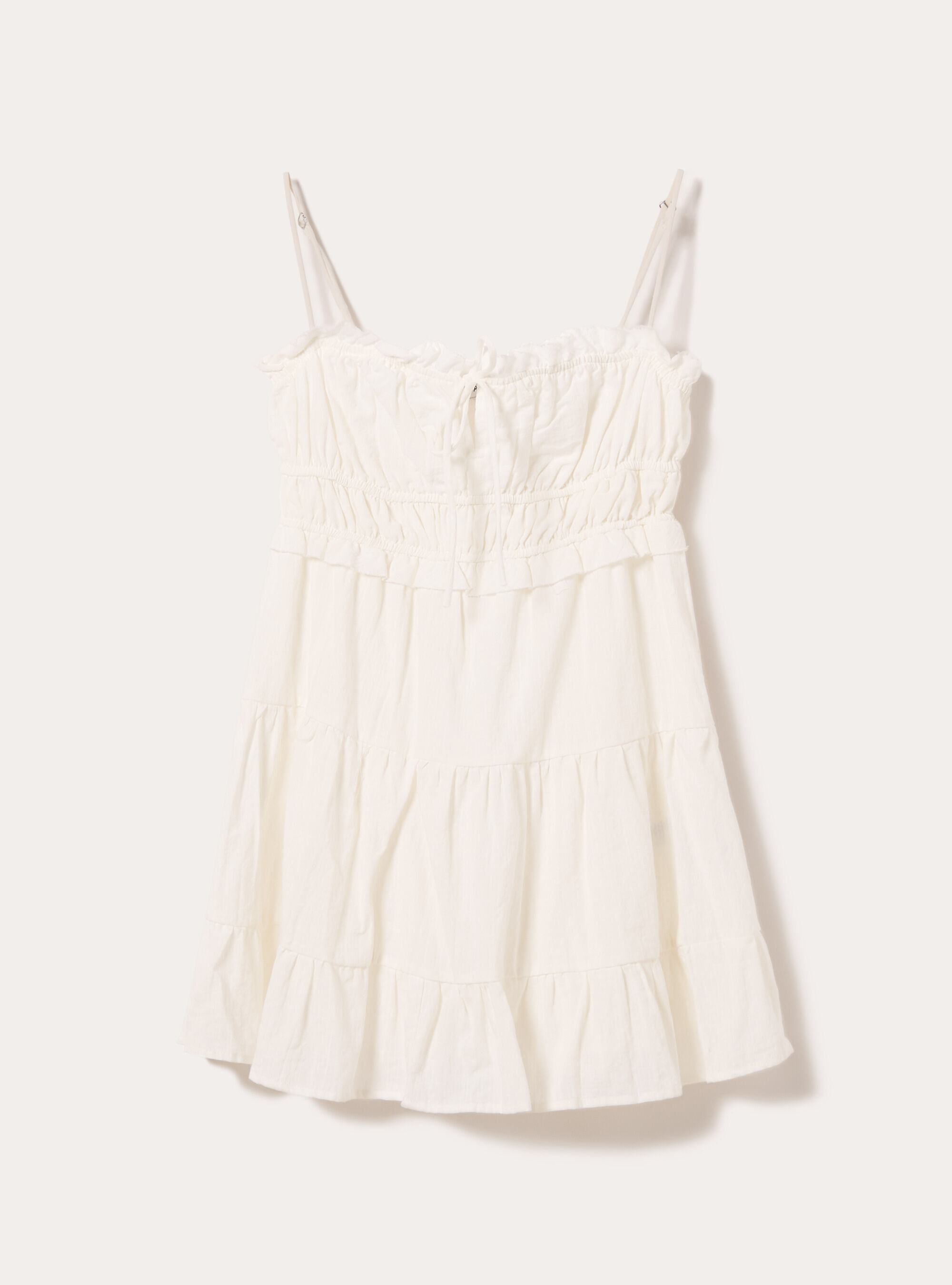 Cotton mini dress, WH1 OFF WHITE