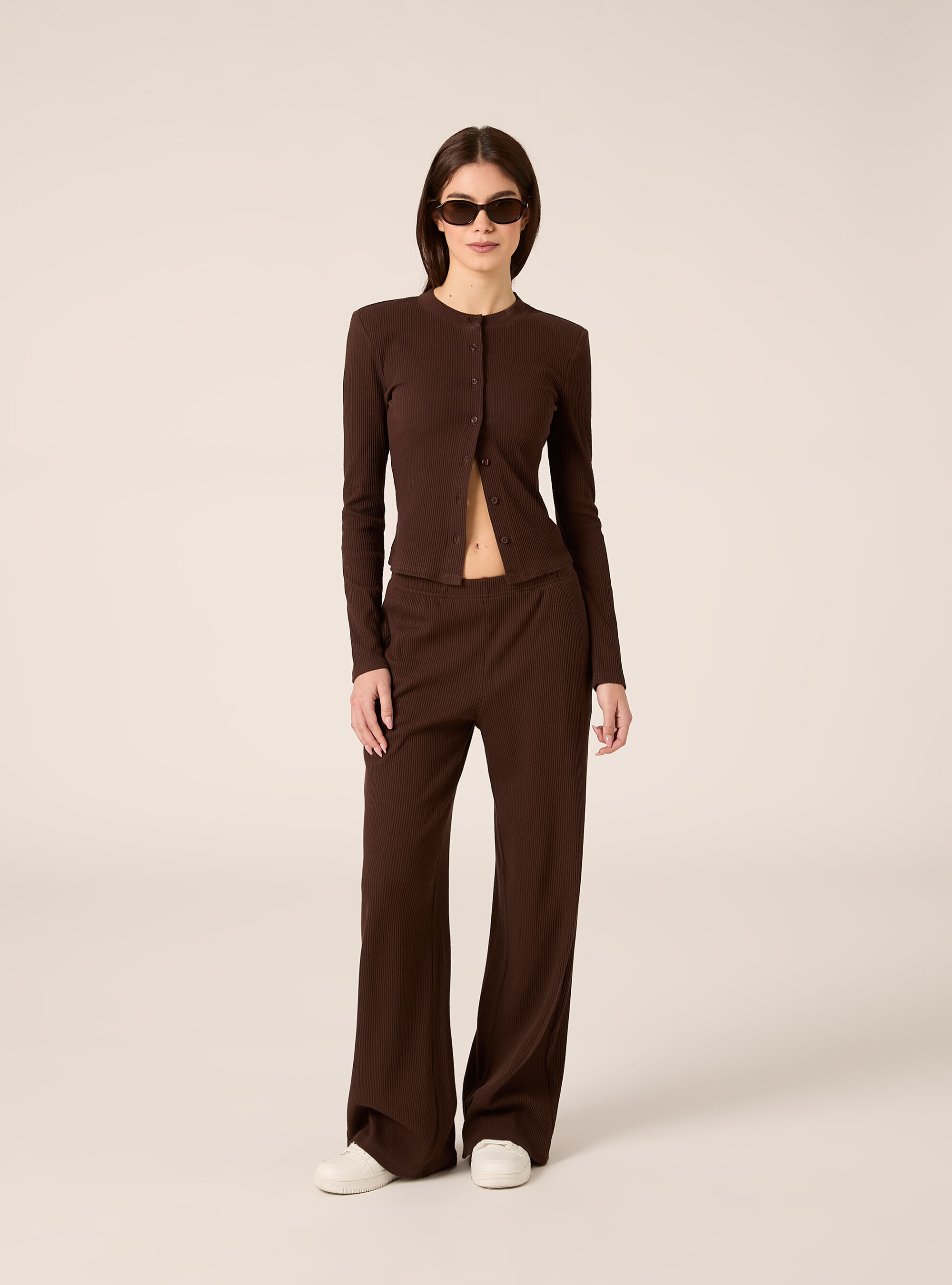 Pantaloni in maglia a coste